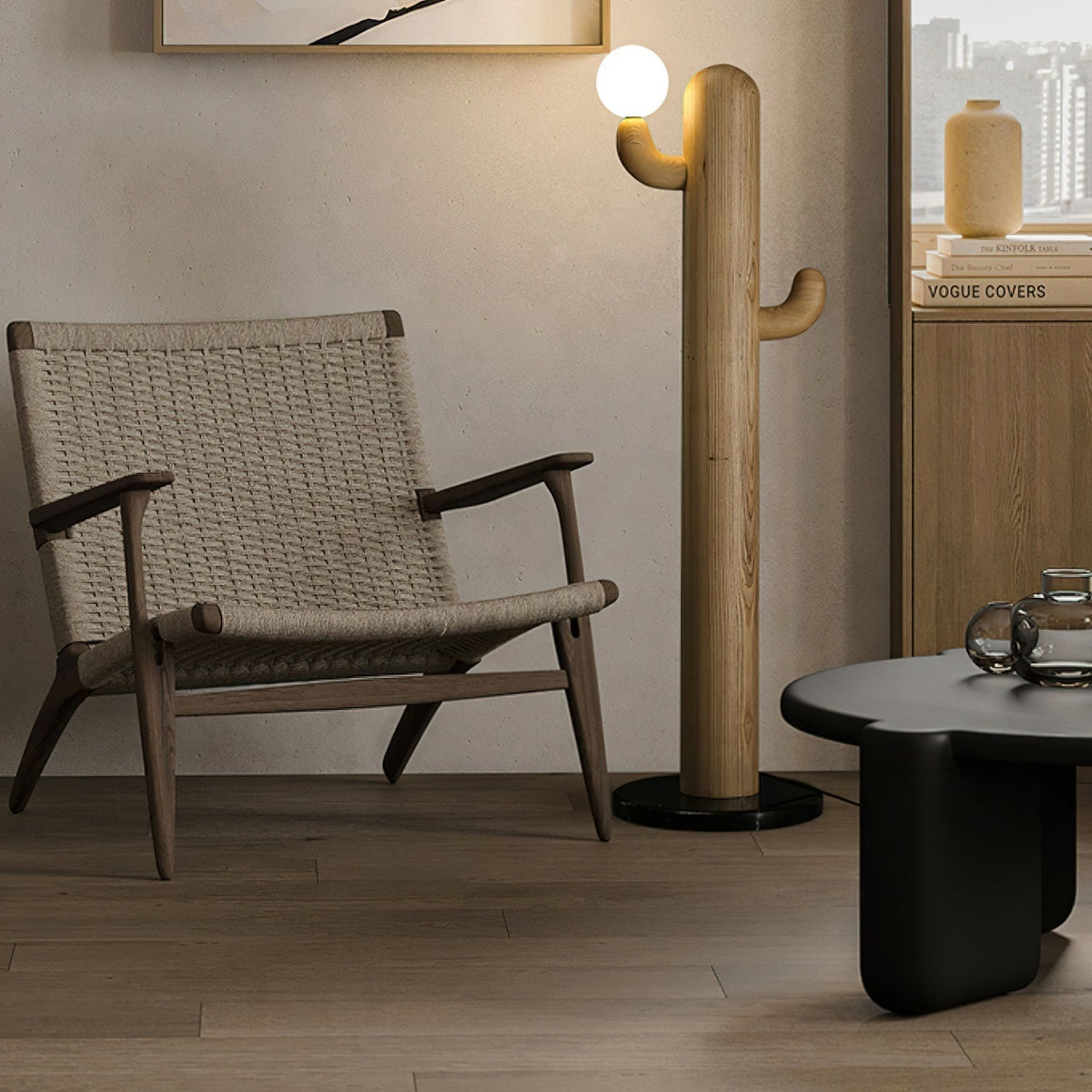 Blaze Cactus Houten vloerlamp