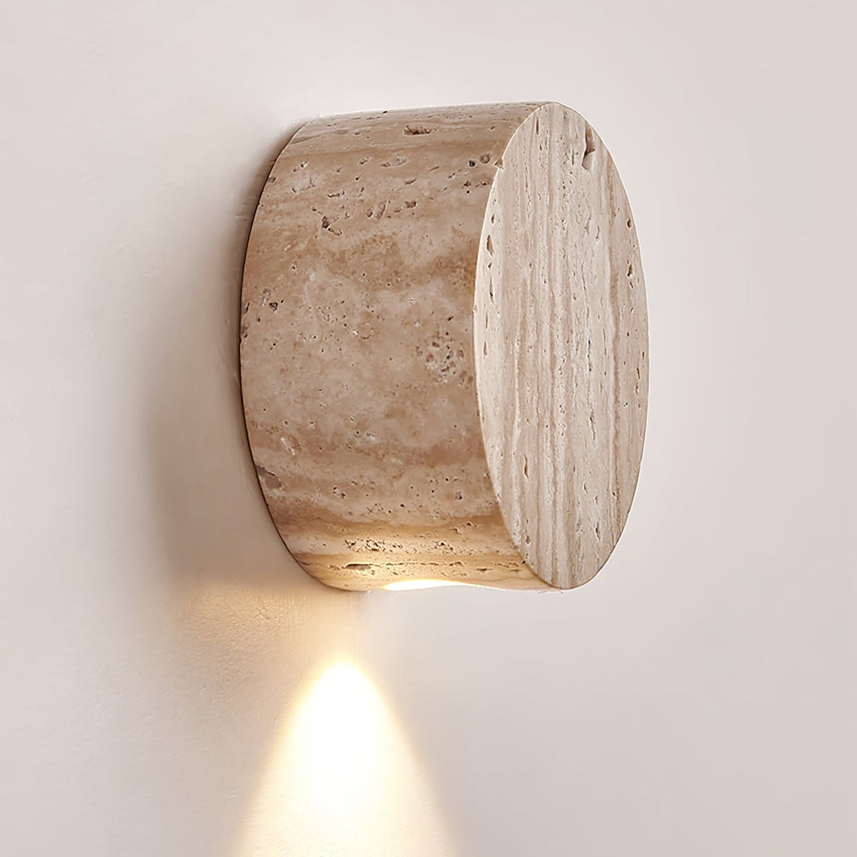 Jenthor wandlamp in geel travertin