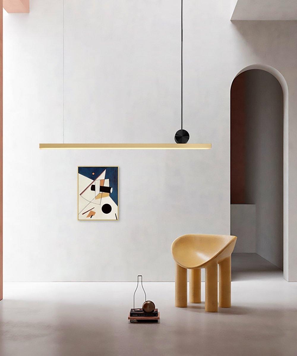 Firdes artistieke hanglamp van gepolijst messing