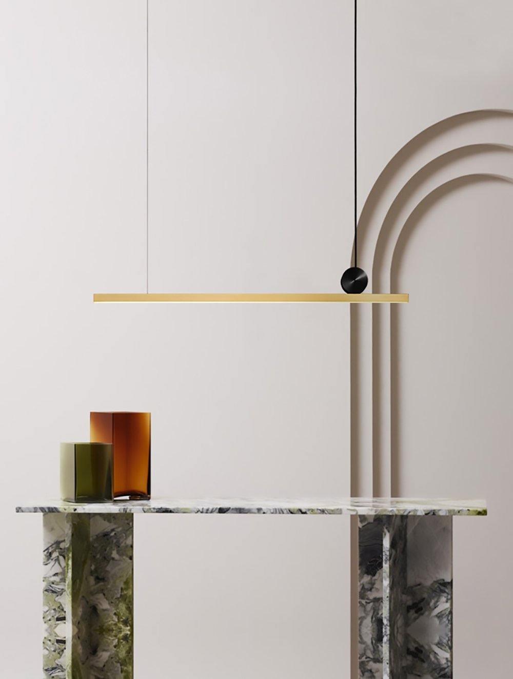 Firdes artistieke hanglamp van gepolijst messing