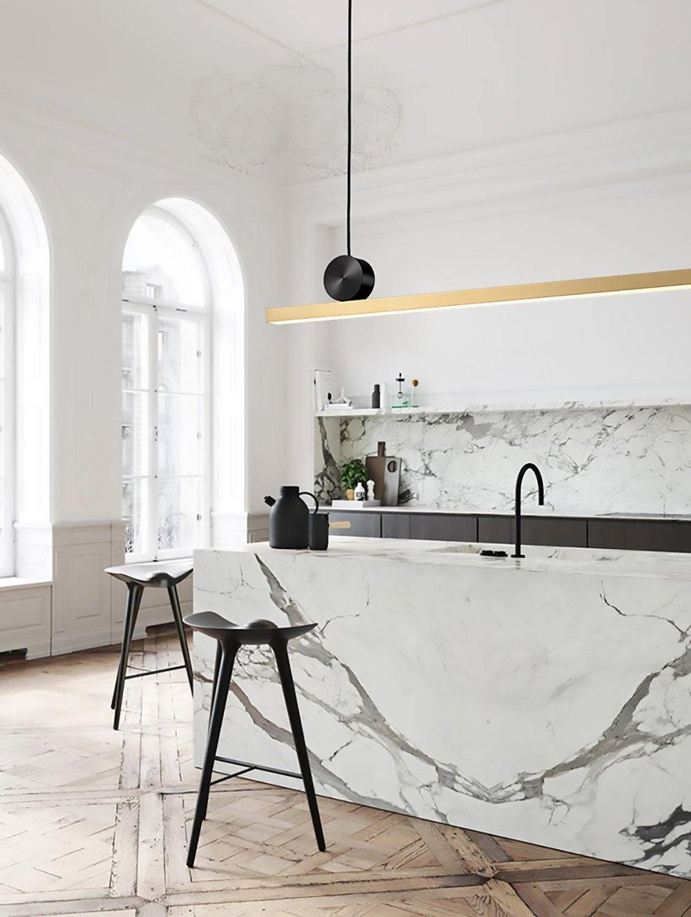 Firdes artistieke hanglamp van gepolijst messing