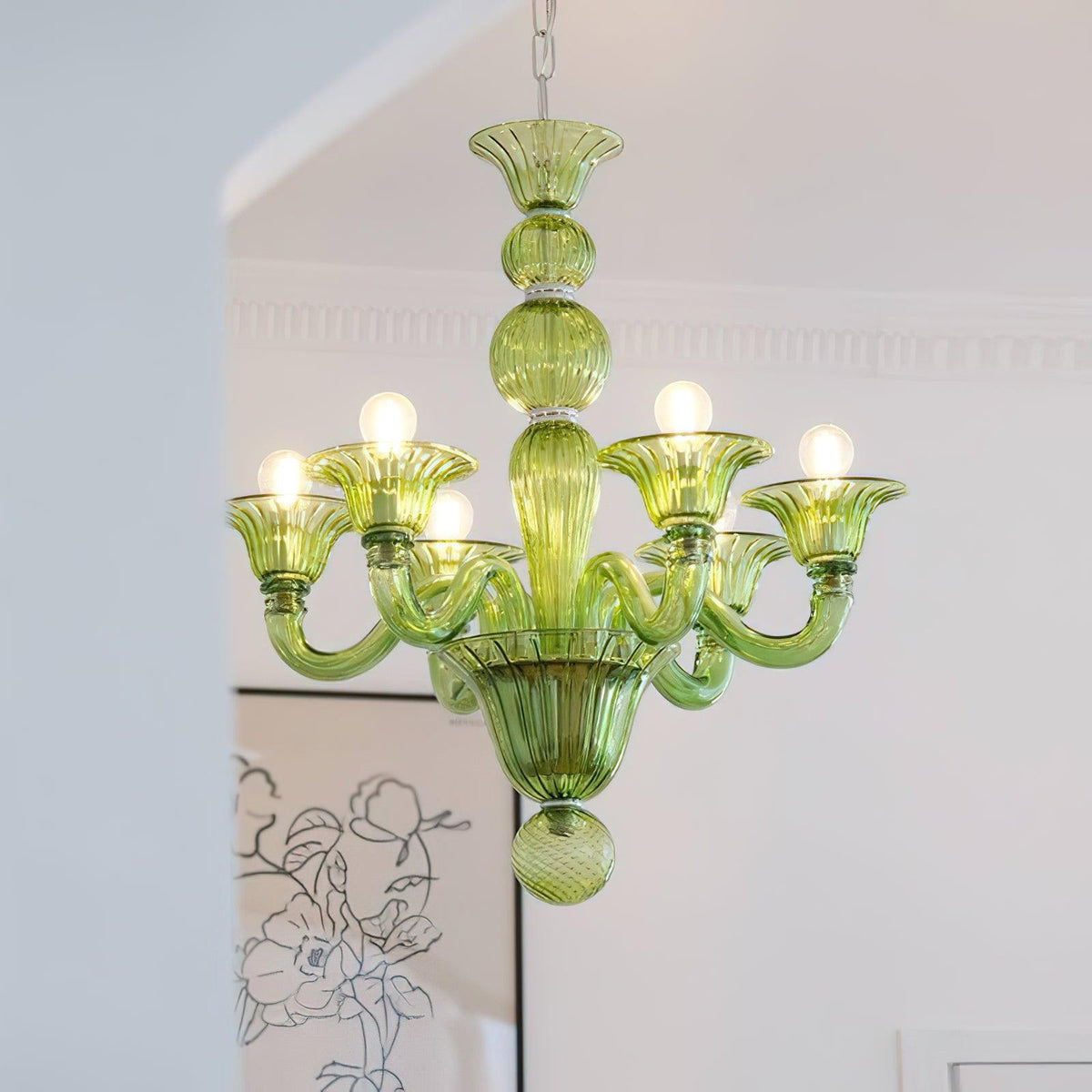 Vase kroonluchter Murano-glas exotisch