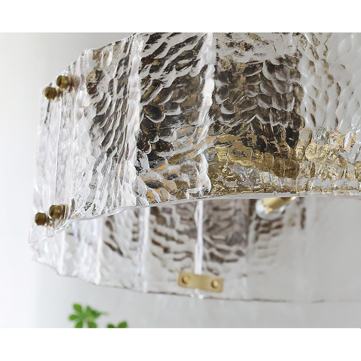 Eirorian kroonluchter Calvert helder getextureerd glas