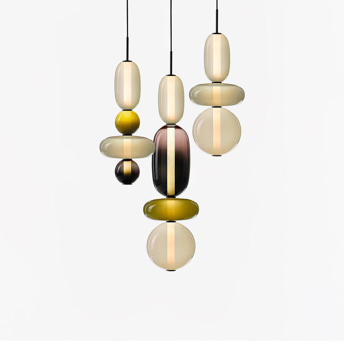 Daelen hanglamp van glas en acryl