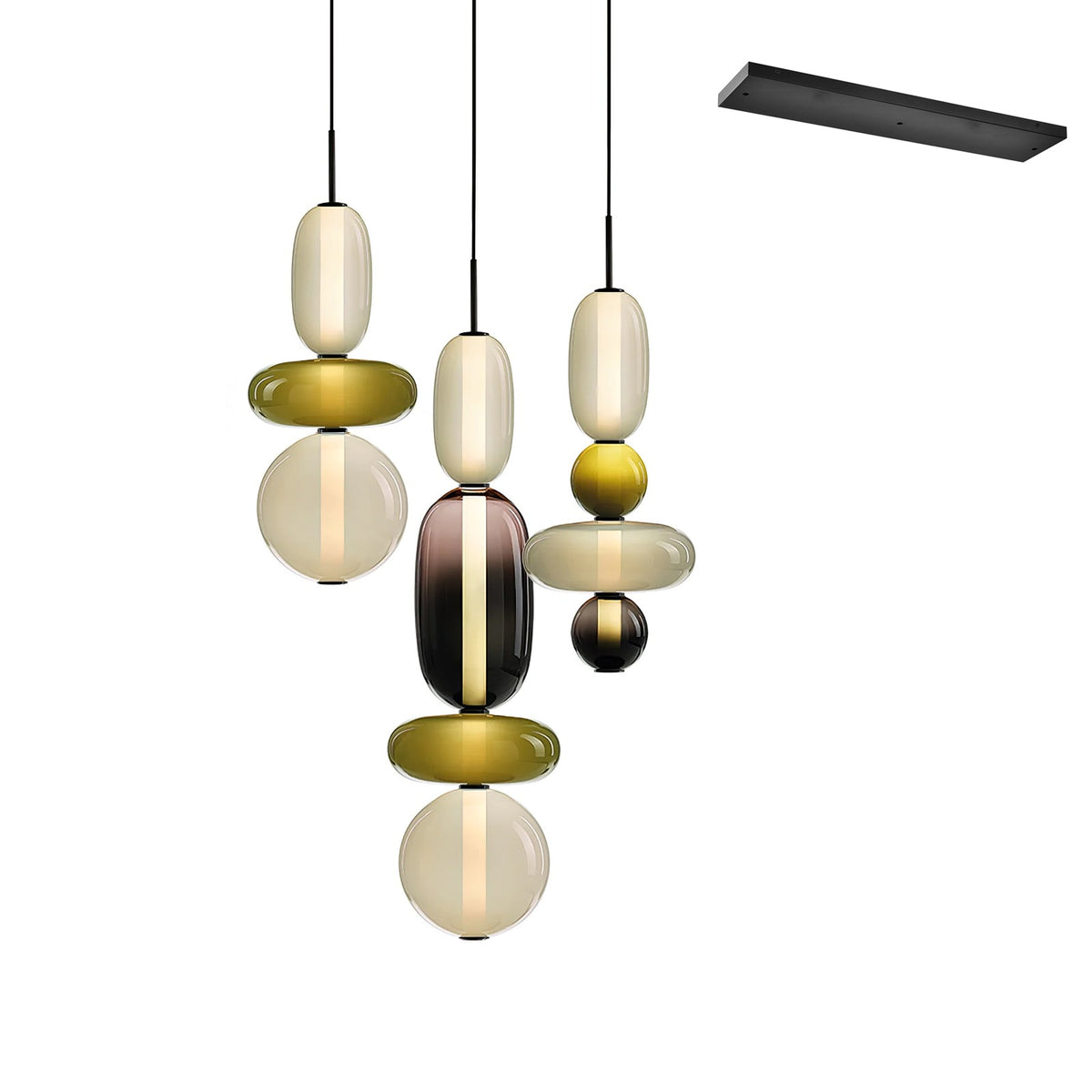 Daelen hanglamp van glas en acryl