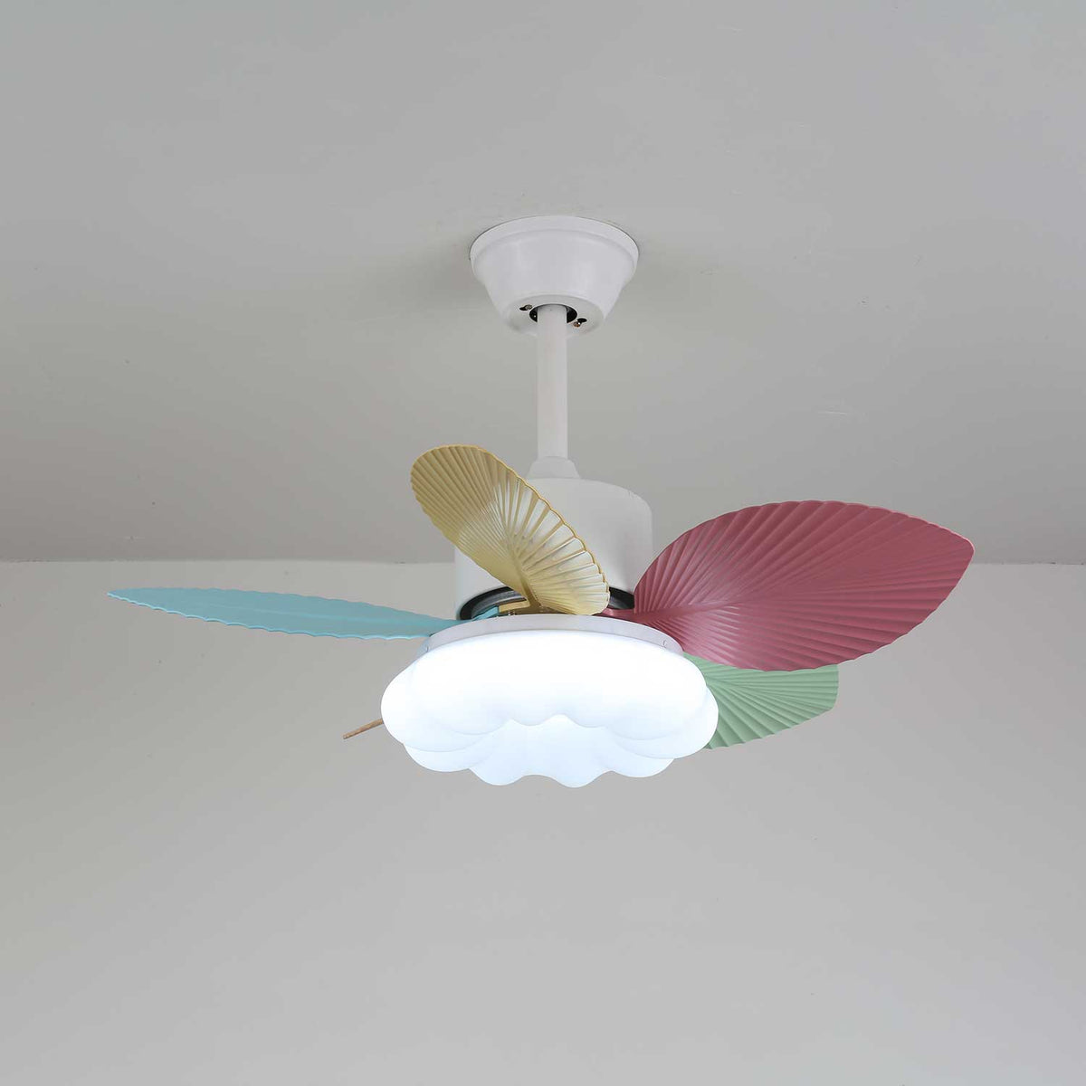 Celoia kleurrijke plafondventilator met verlichting van glas