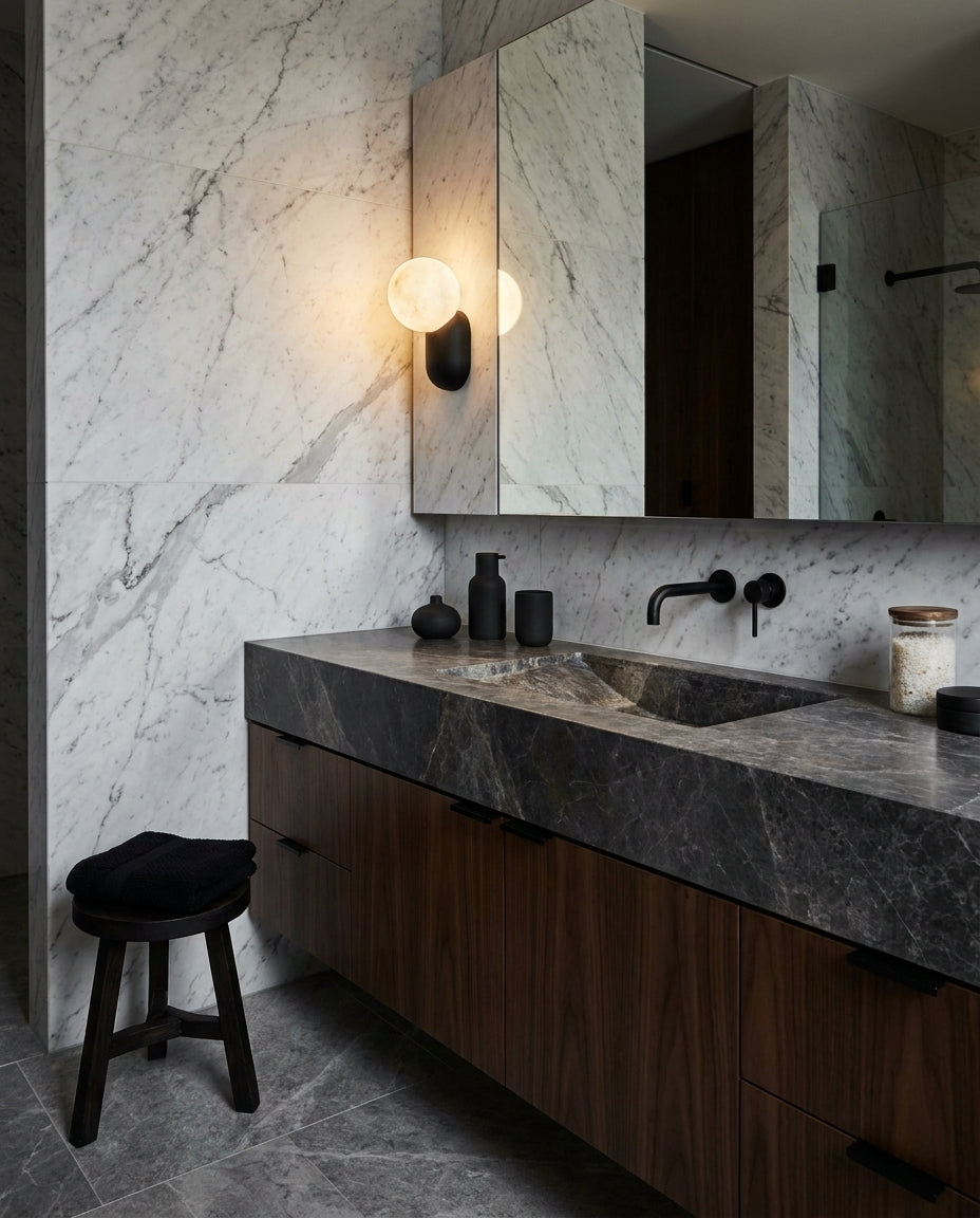 Keststone Albasten wandlamp