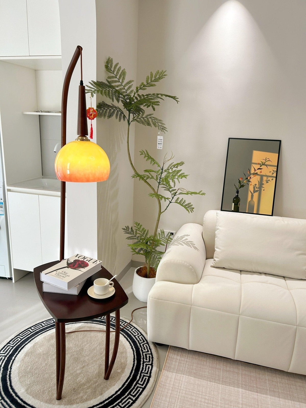 Fior Moderne vloerlamp van walnoothout