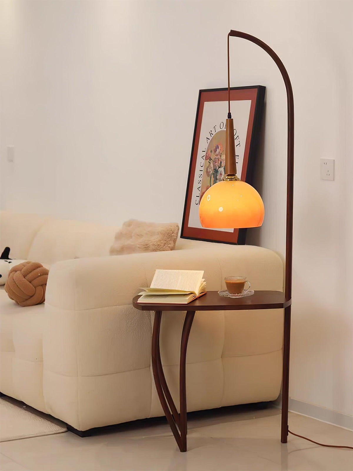 Fior Moderne vloerlamp van walnoothout