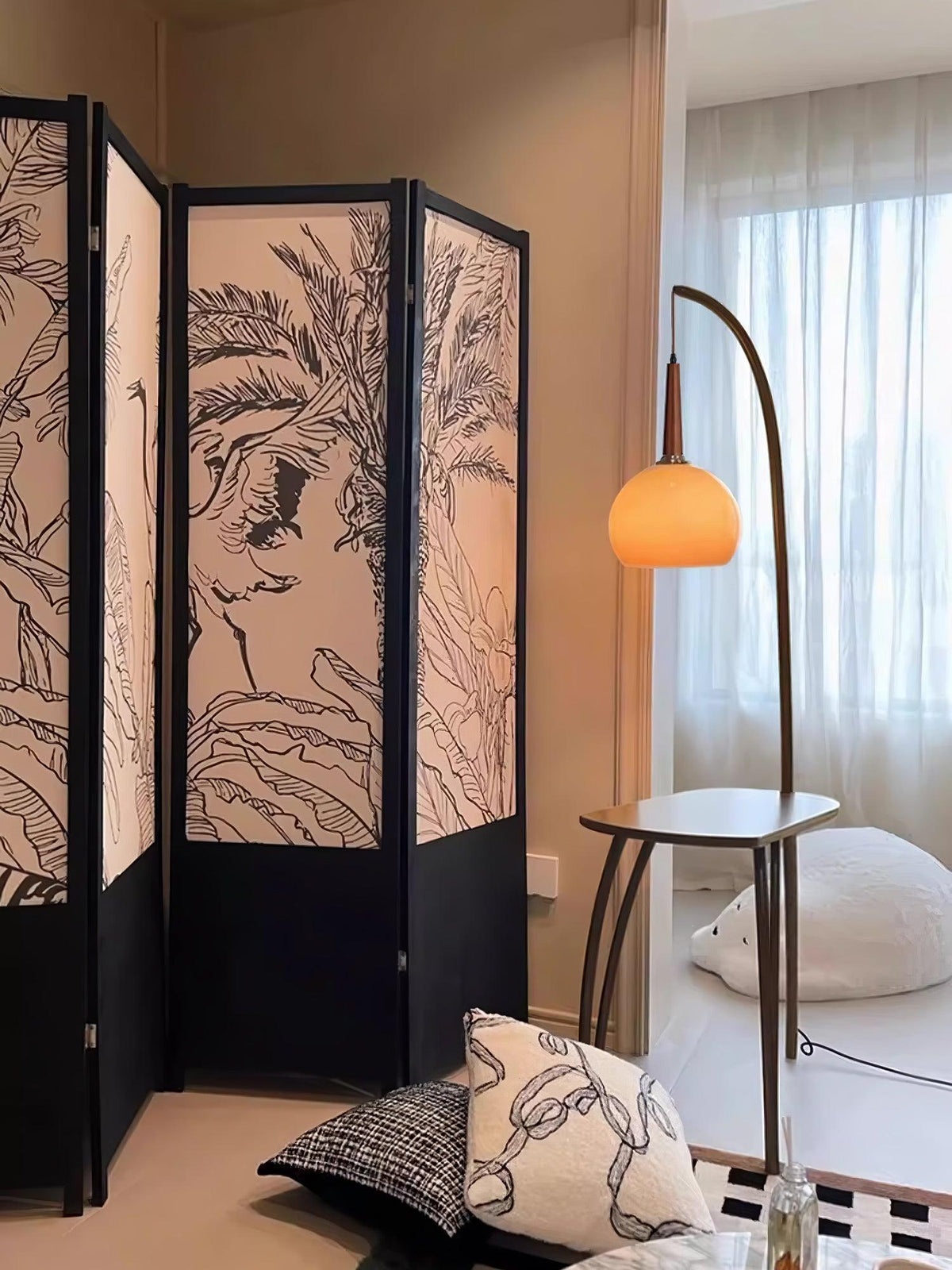 Fior Moderne vloerlamp van walnoothout
