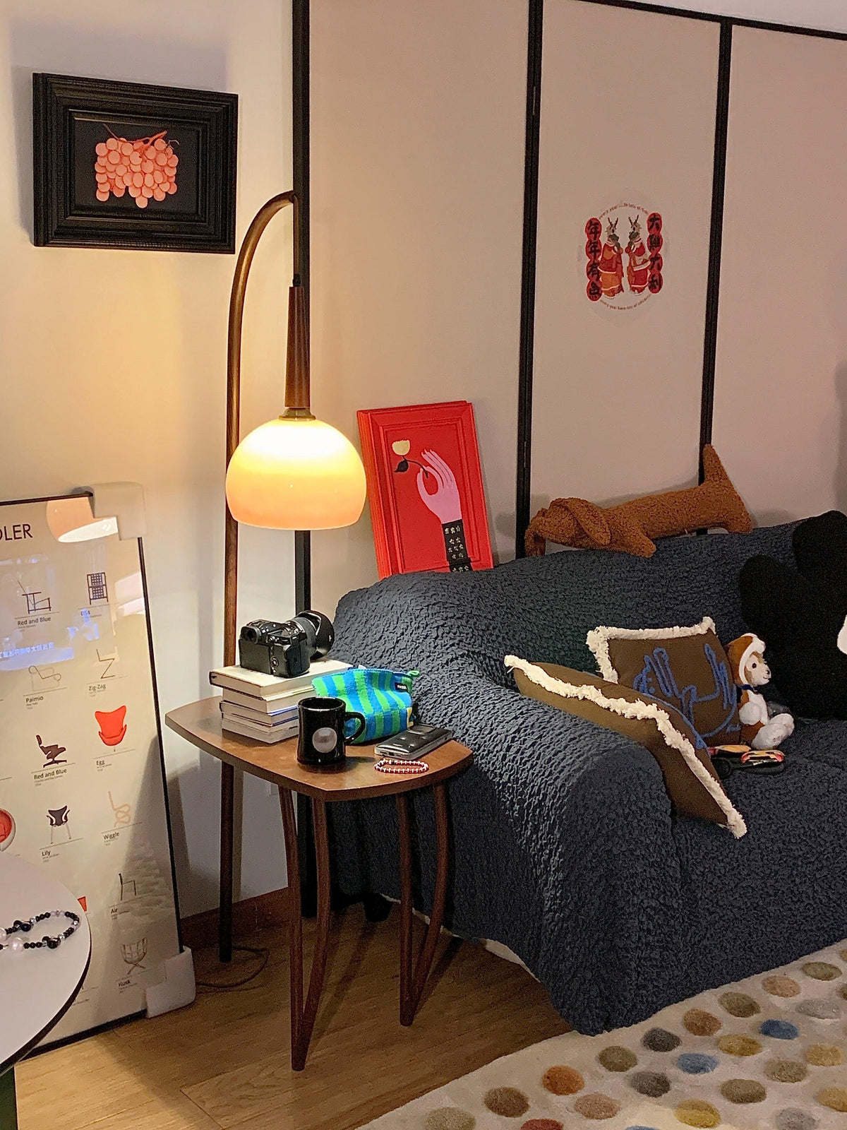 Fior Moderne vloerlamp van walnoothout