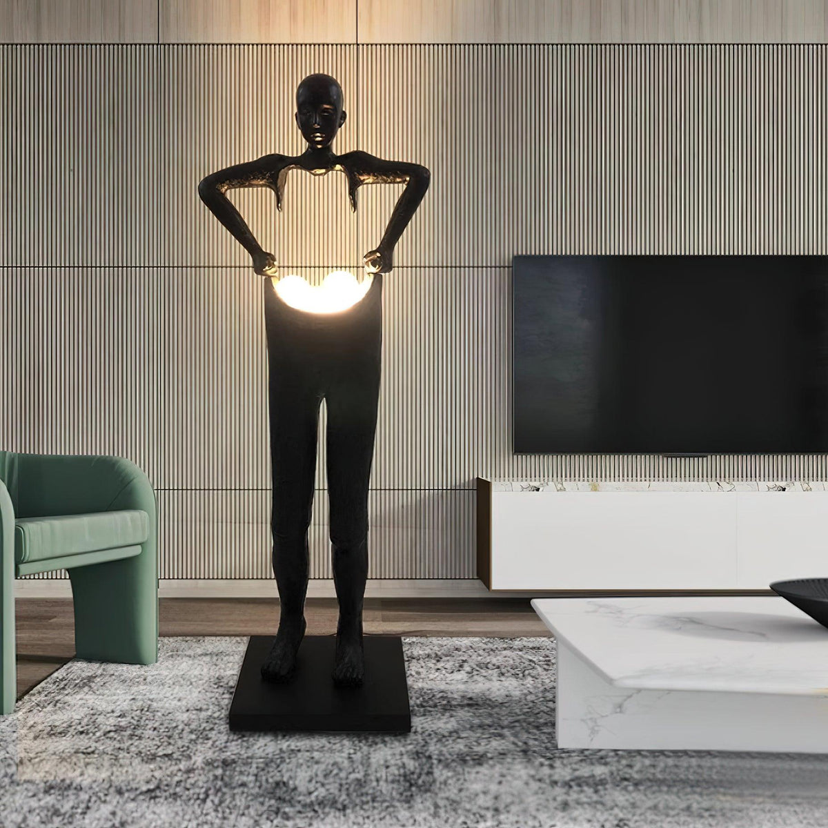 Vamiryra sculpturale vloerlamp in zwart