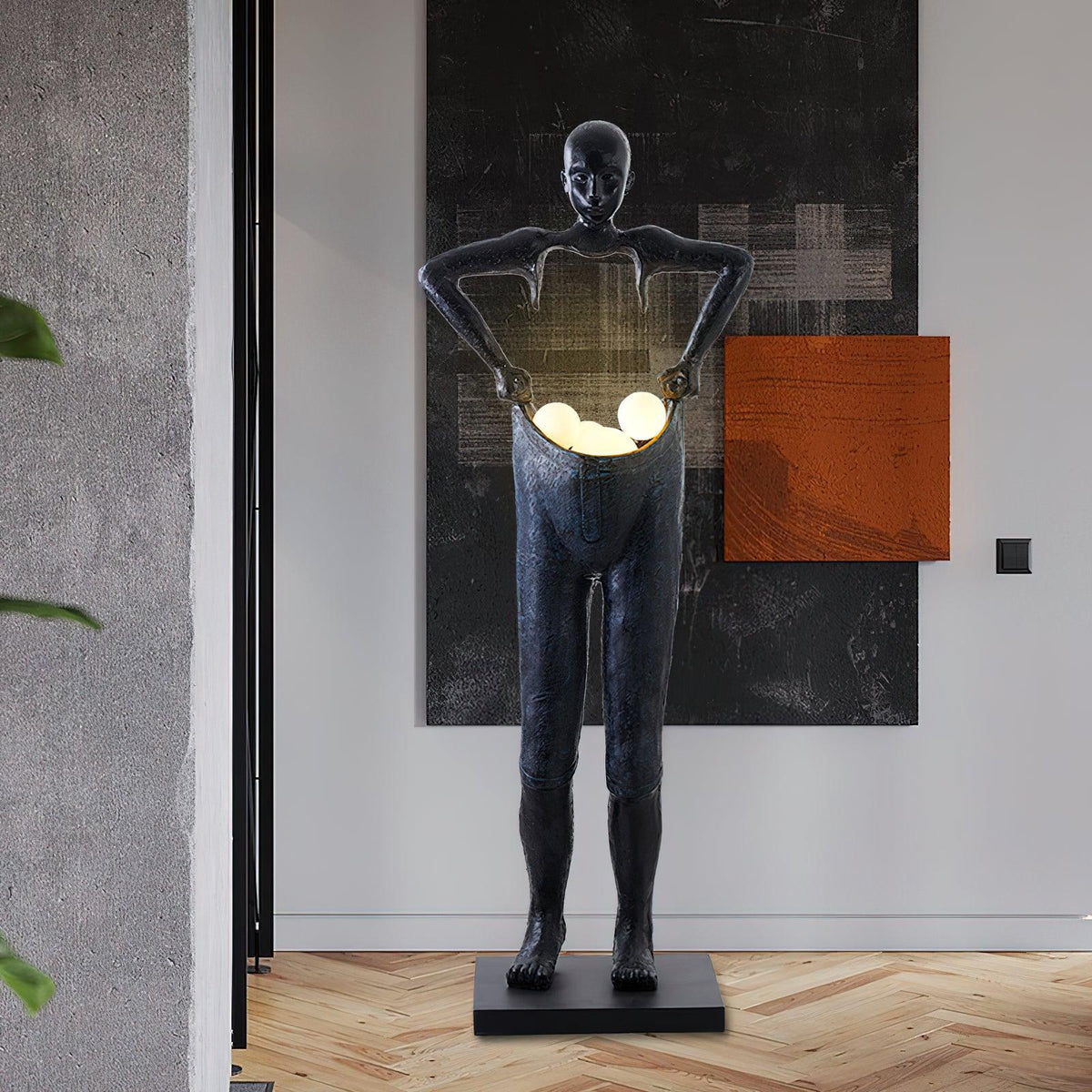 Vamiryra sculpturale vloerlamp in zwart
