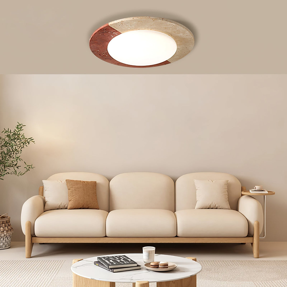 Zeraeos travertin plafondlamp