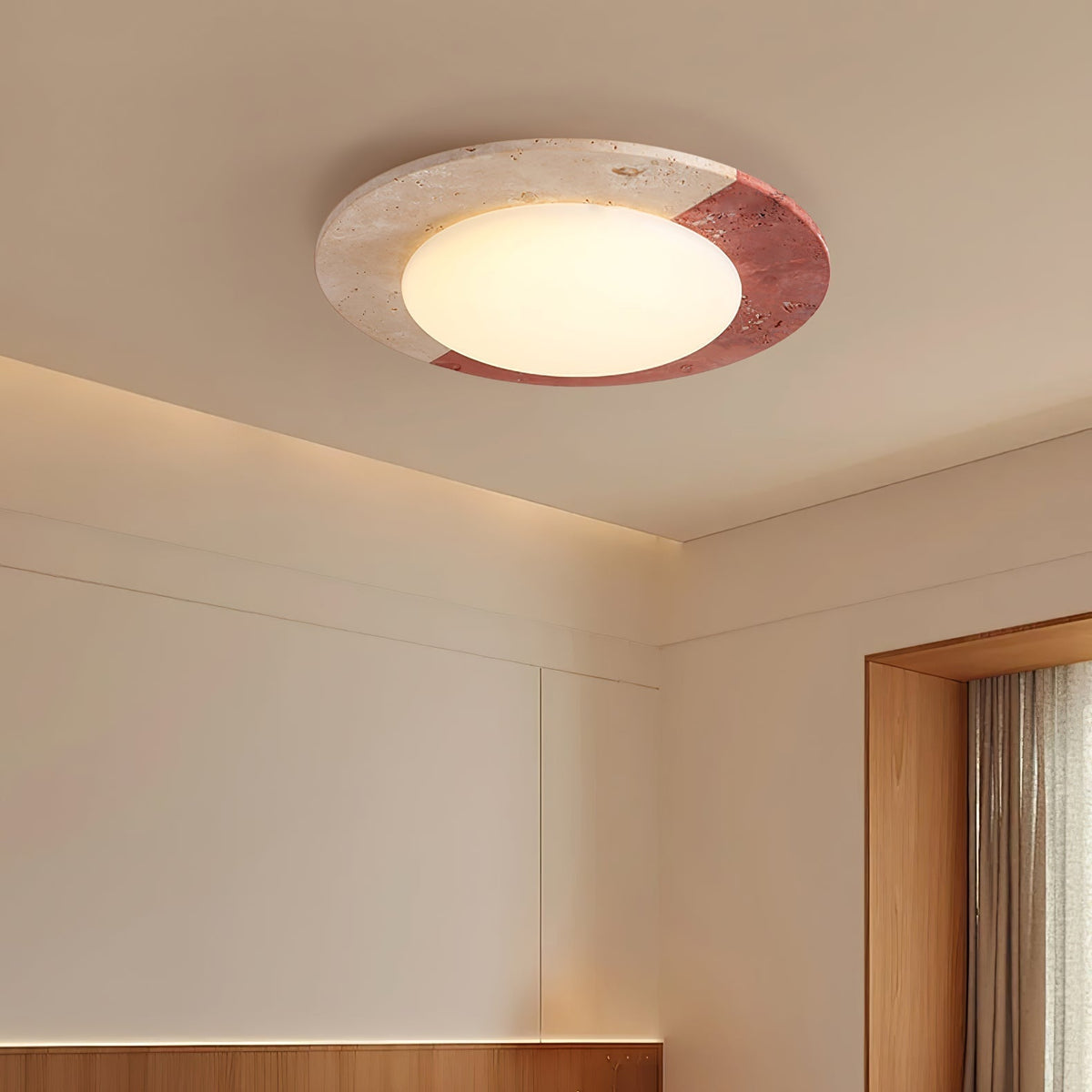 Zeraeos travertin plafondlamp