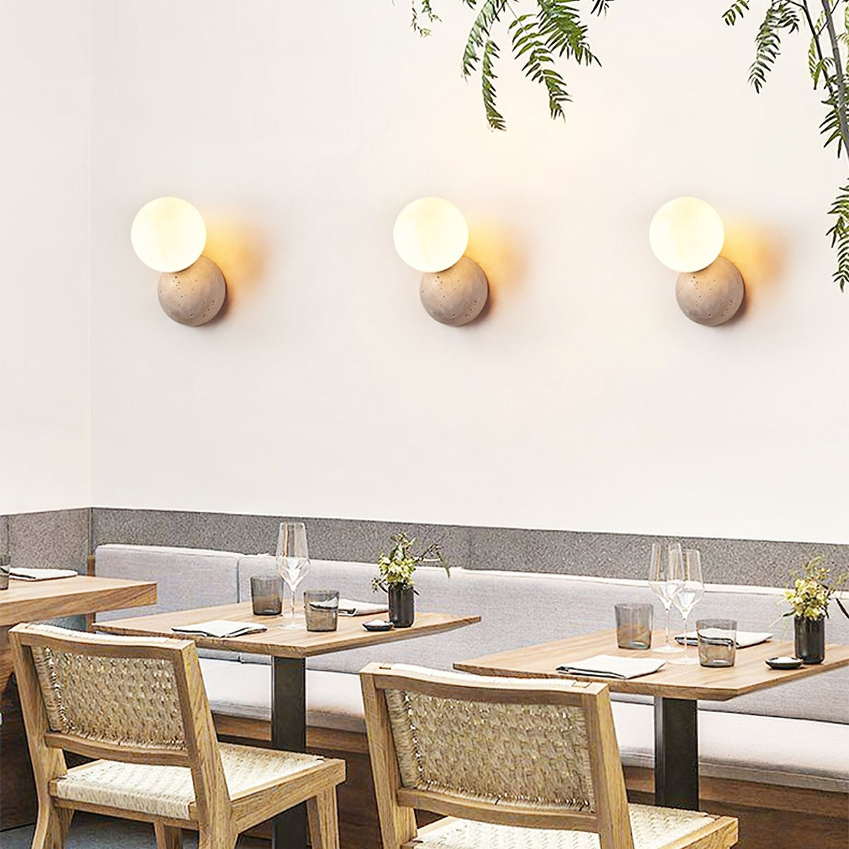Cethair travertin wandlamp