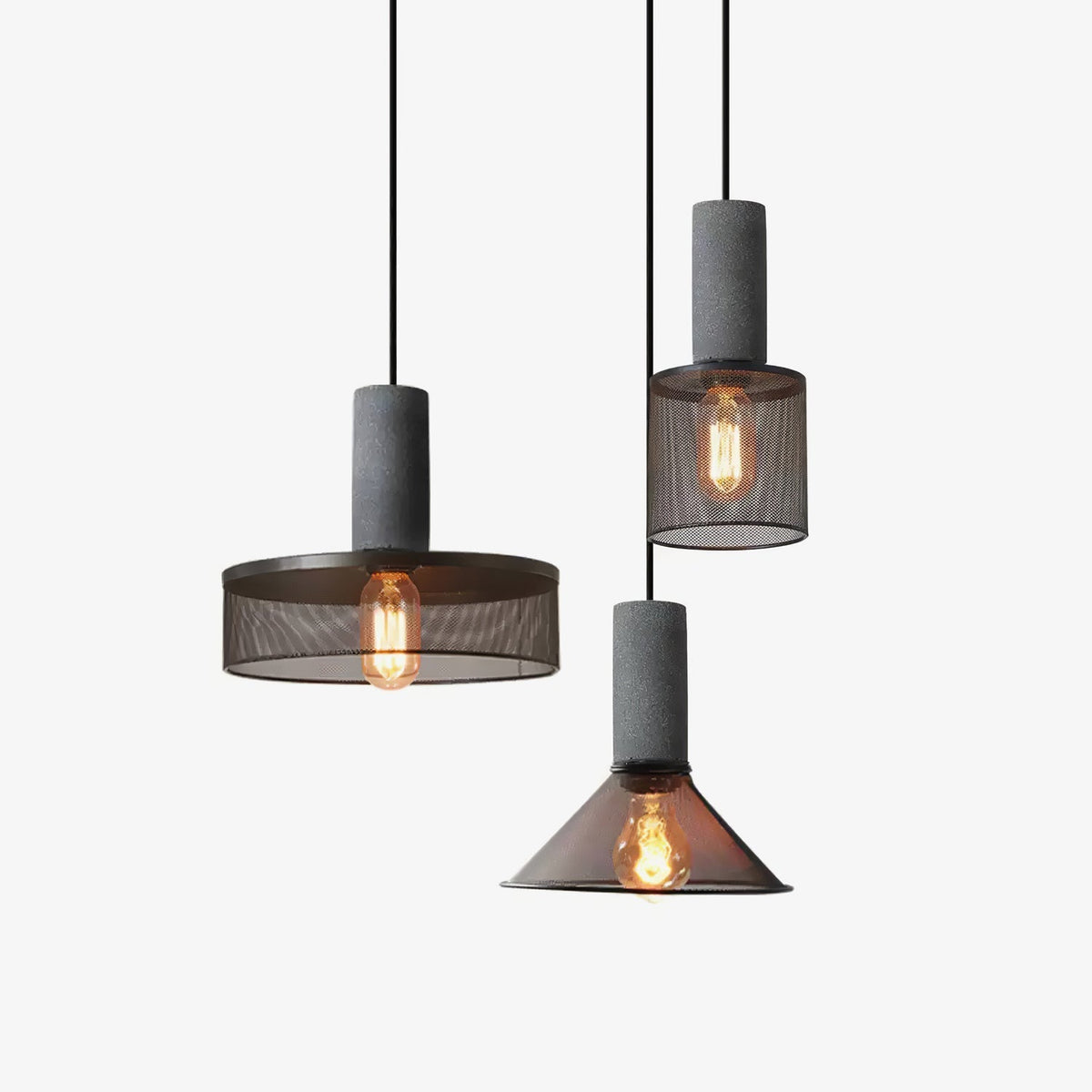 Lumeraine hanglamp van cement met mesh