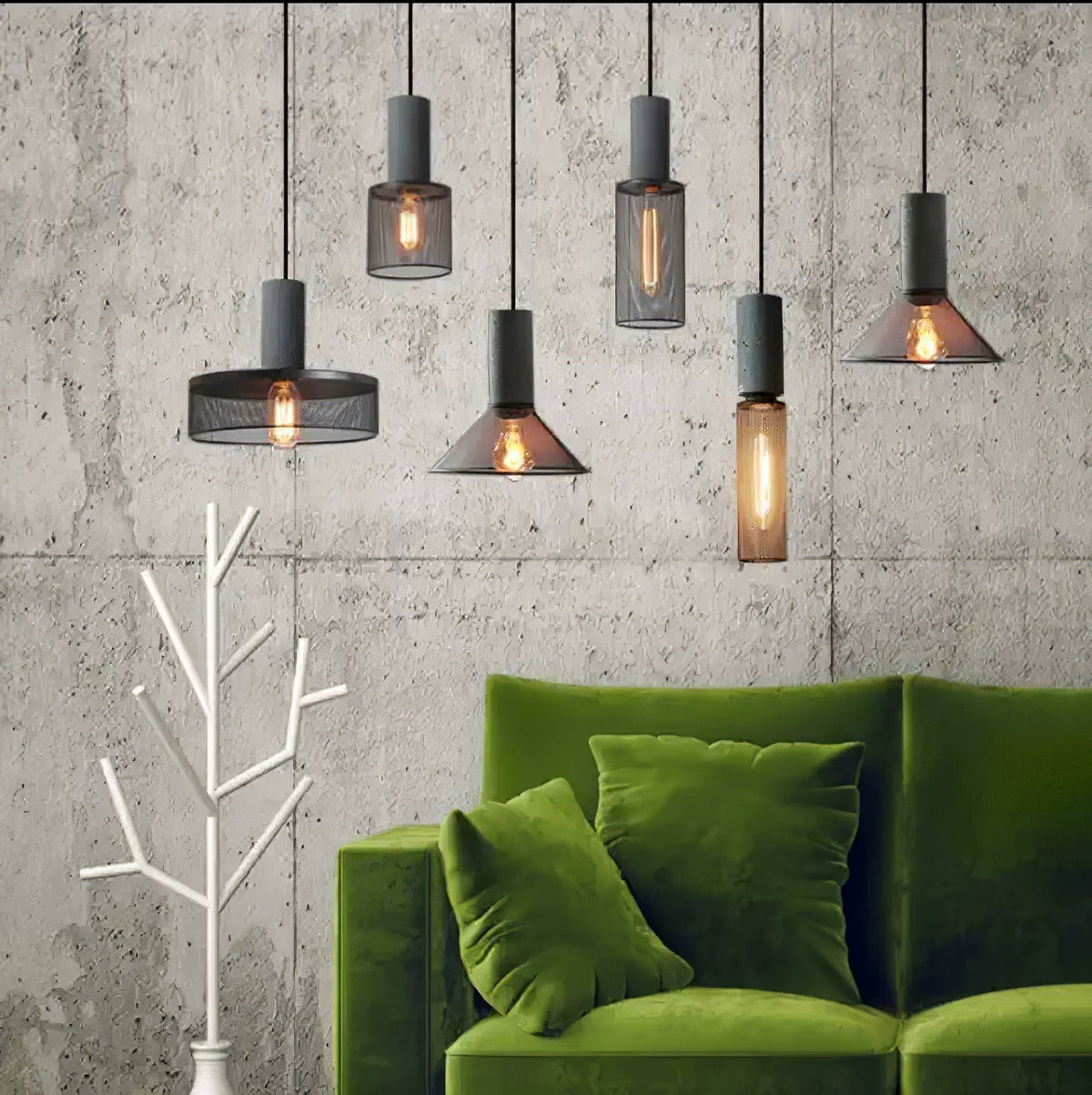 Lumeraine hanglamp van cement met mesh