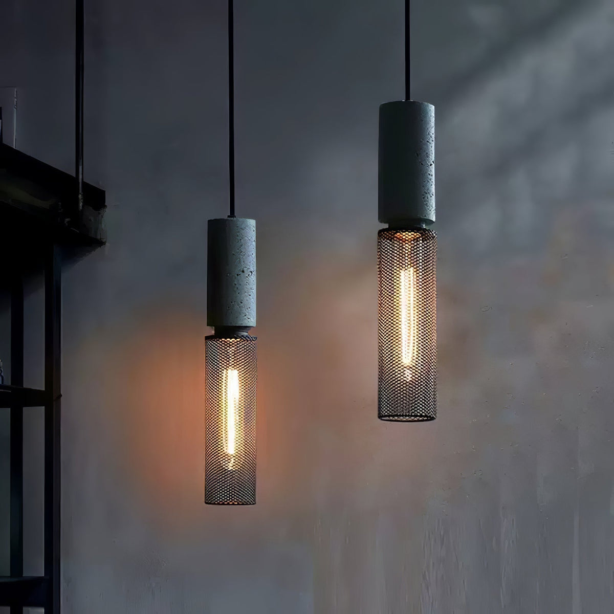 Lumeraine hanglamp van cement met mesh