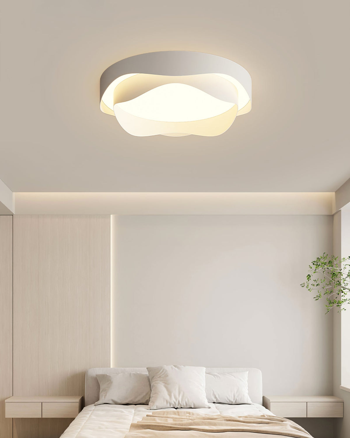 Elaisise plafondlamp Wit voor woonkamer