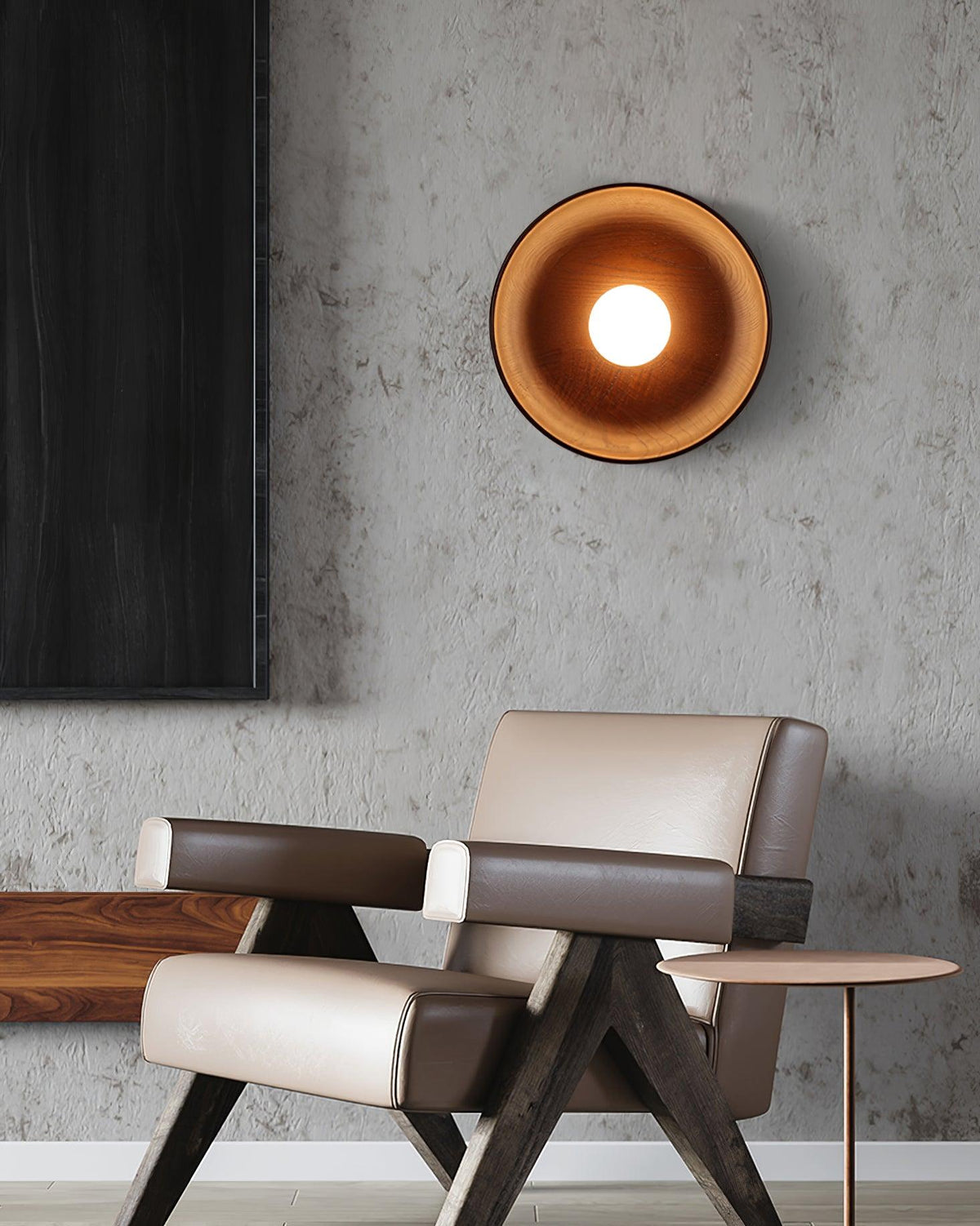 Sirixa moderne minimalistische wandlamp van glas en hout