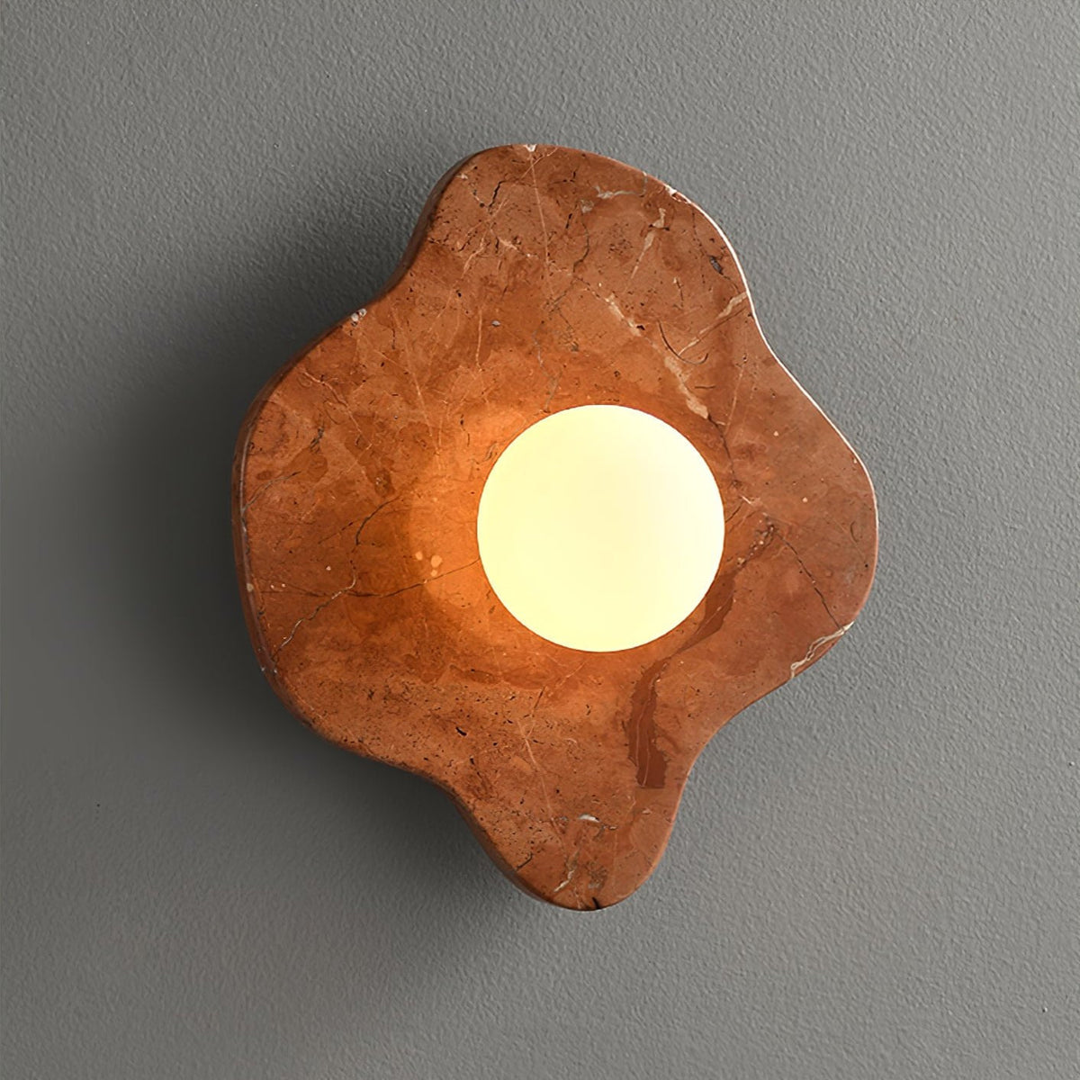 Bloom Rustic Marmer wandlamp Koraalrood