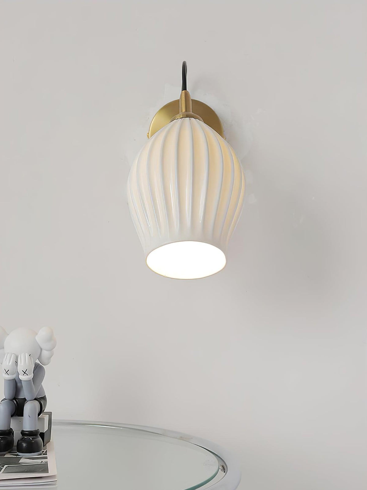 Zotalisra moderne minimalistische geribbelde wandlamp van keramiek