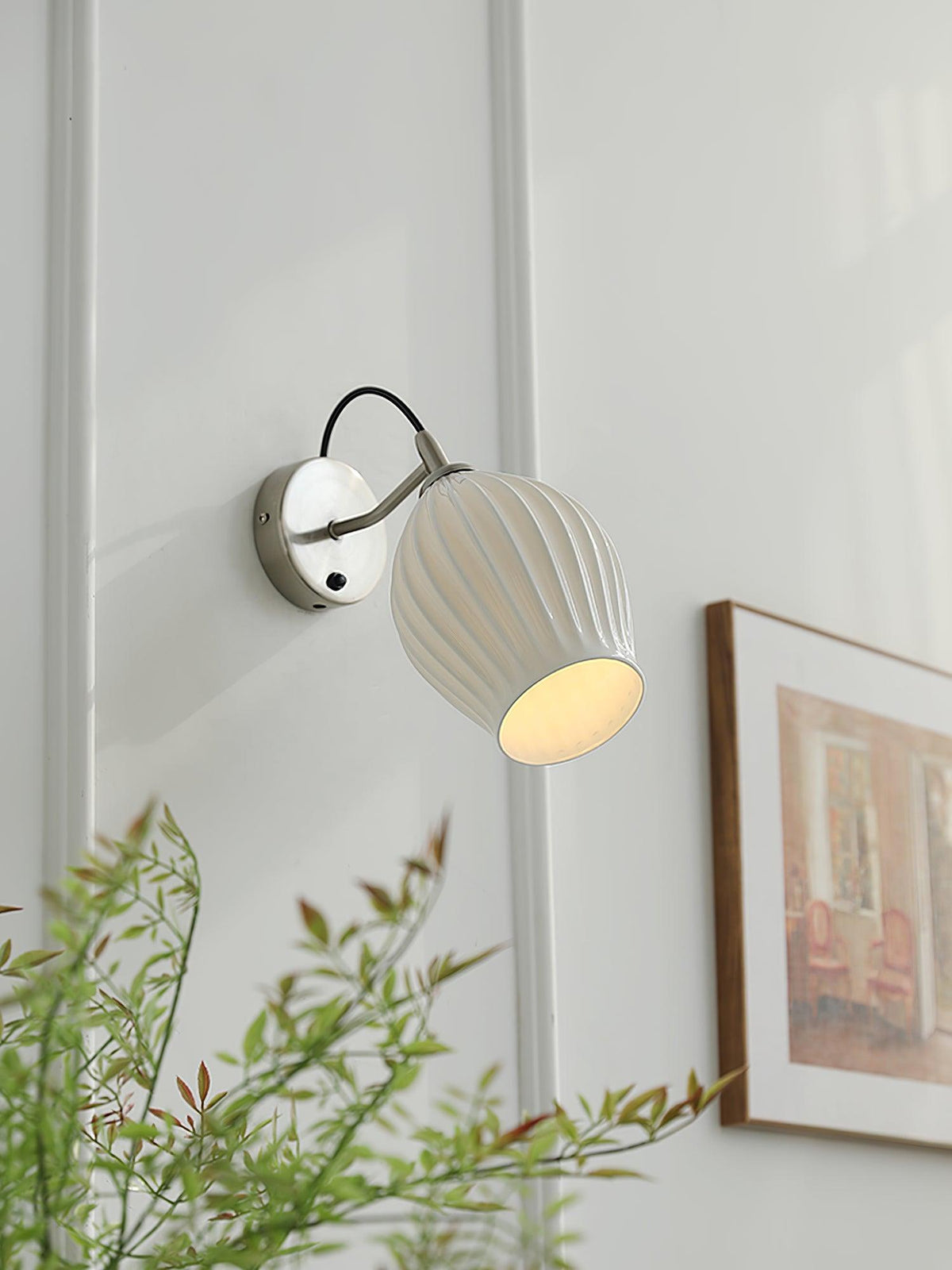 Zotalisra moderne minimalistische geribbelde wandlamp van keramiek