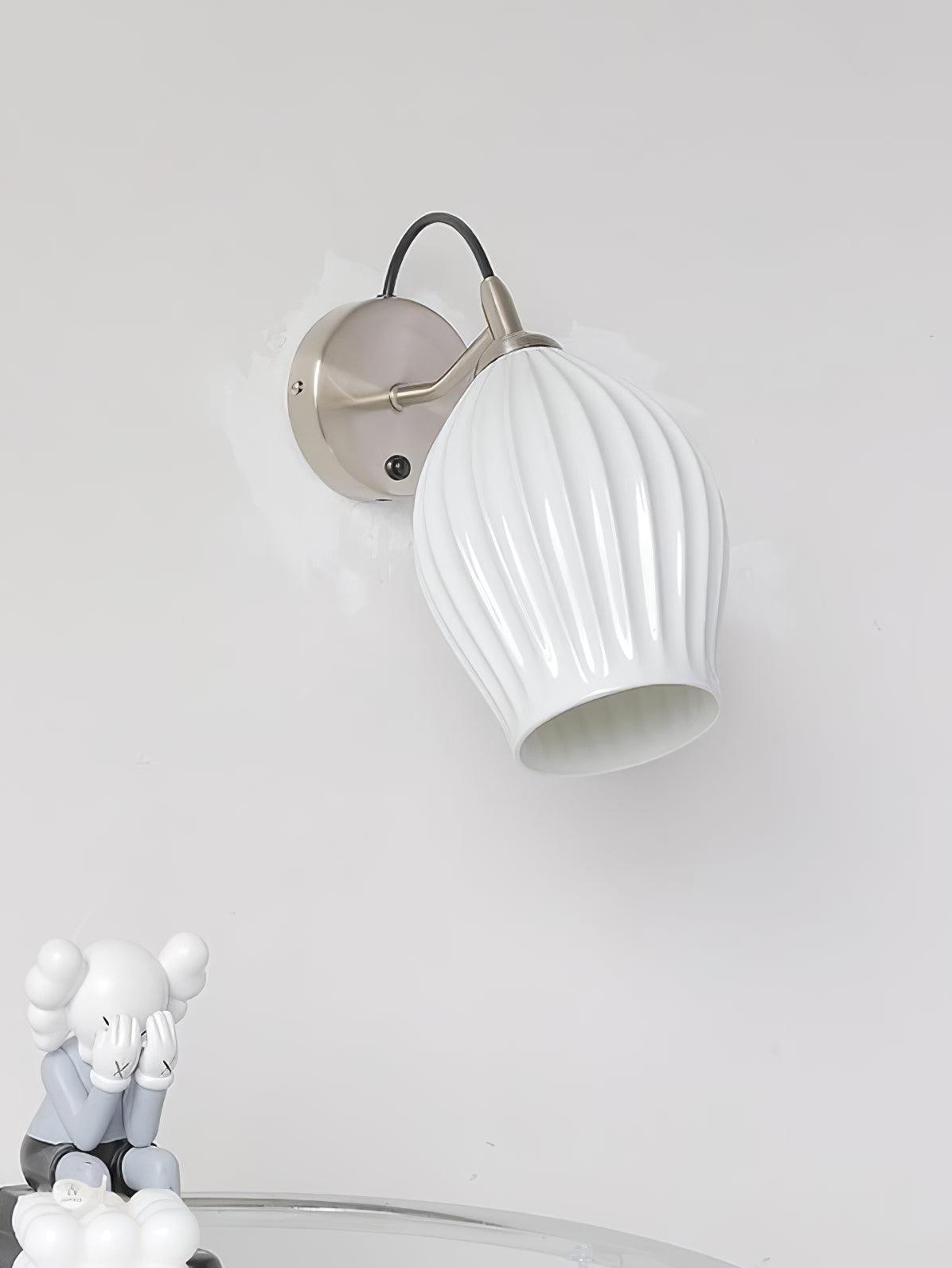 Zotalisra moderne minimalistische geribbelde wandlamp van keramiek