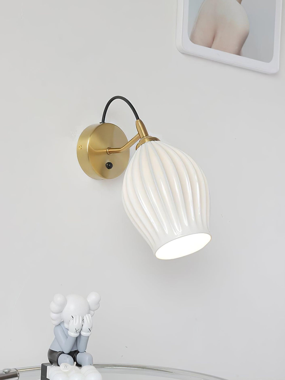 Zotalisra moderne minimalistische geribbelde wandlamp van keramiek