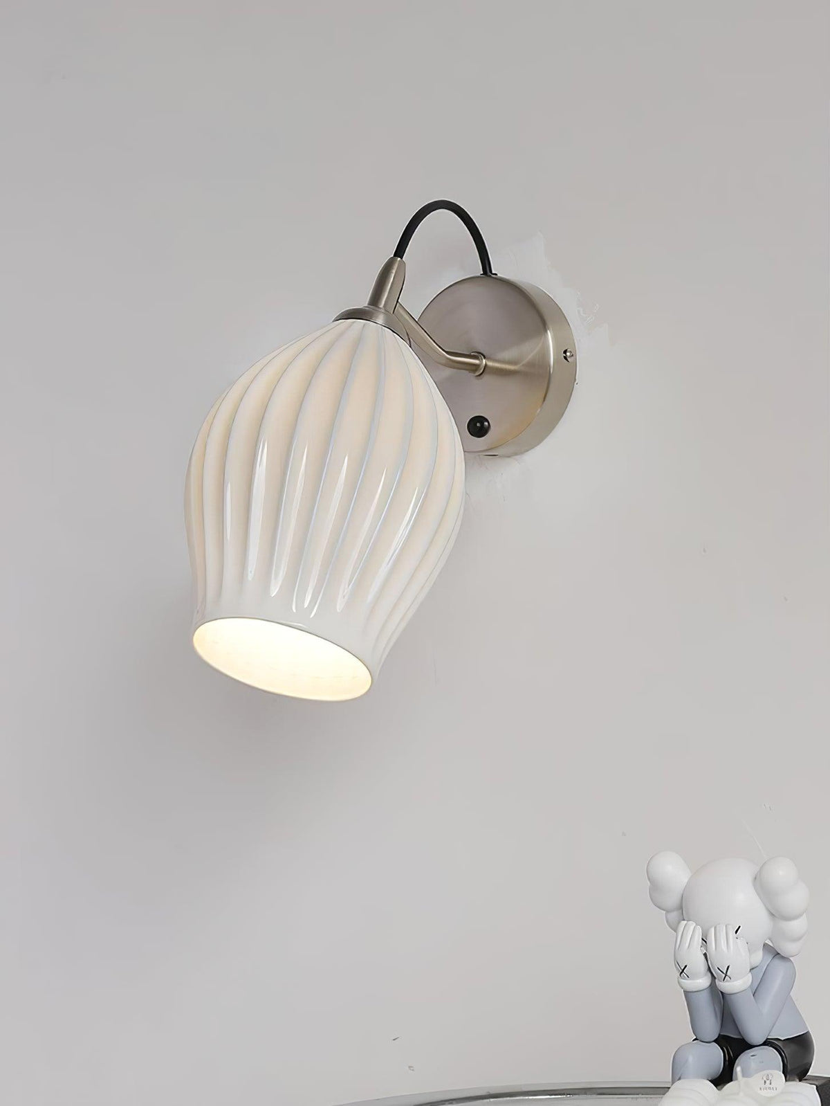 Zotalisra moderne minimalistische geribbelde wandlamp van keramiek