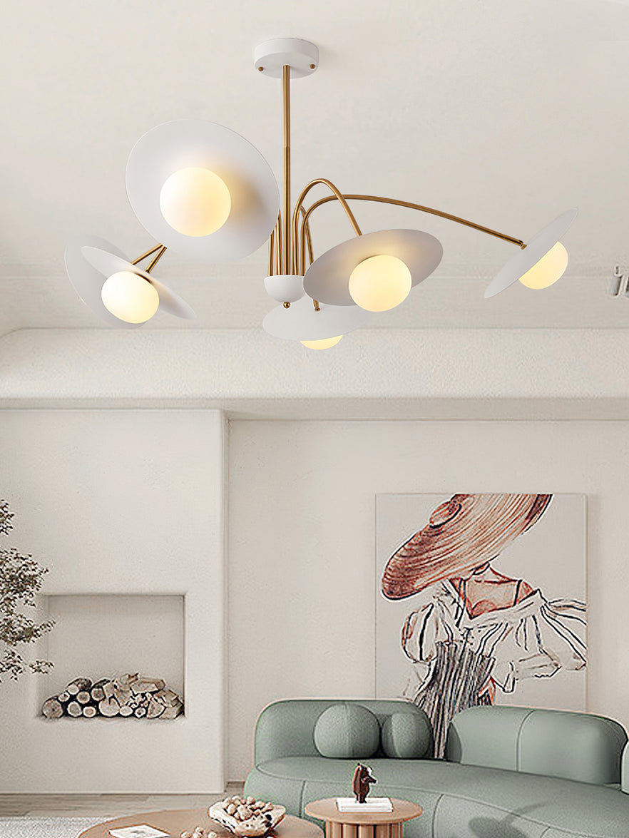 Lark kroonluchter met art deco-geïnspireerde paddenstoel