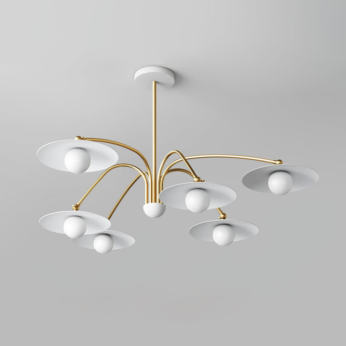Lark kroonluchter met art deco-geïnspireerde paddenstoel