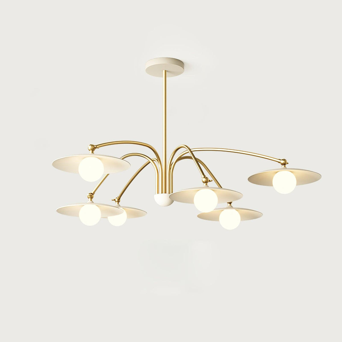 Lark kroonluchter met art deco-geïnspireerde paddenstoel