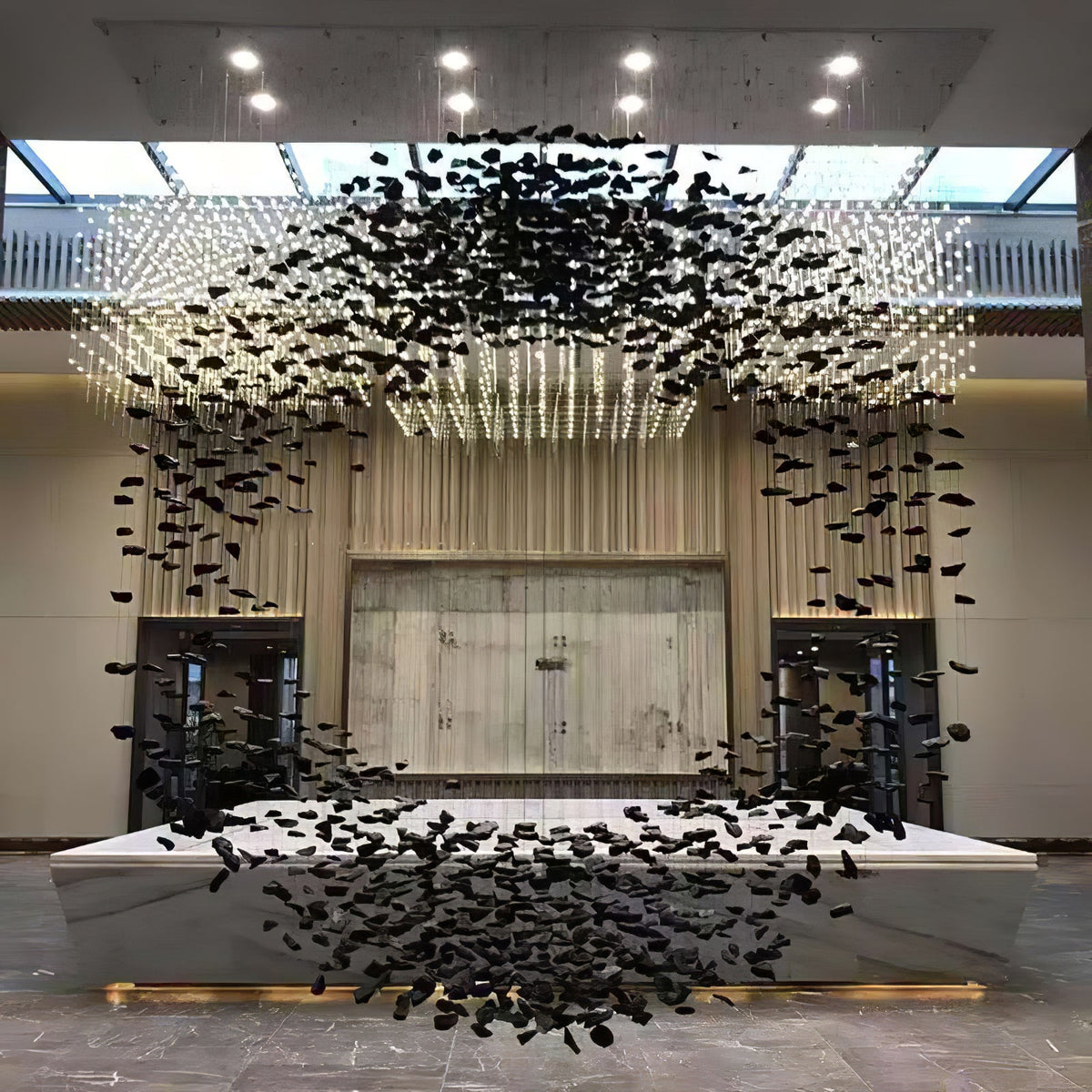 Arsilus Charcoal Stone Sculptural kroonluchter Orbicular