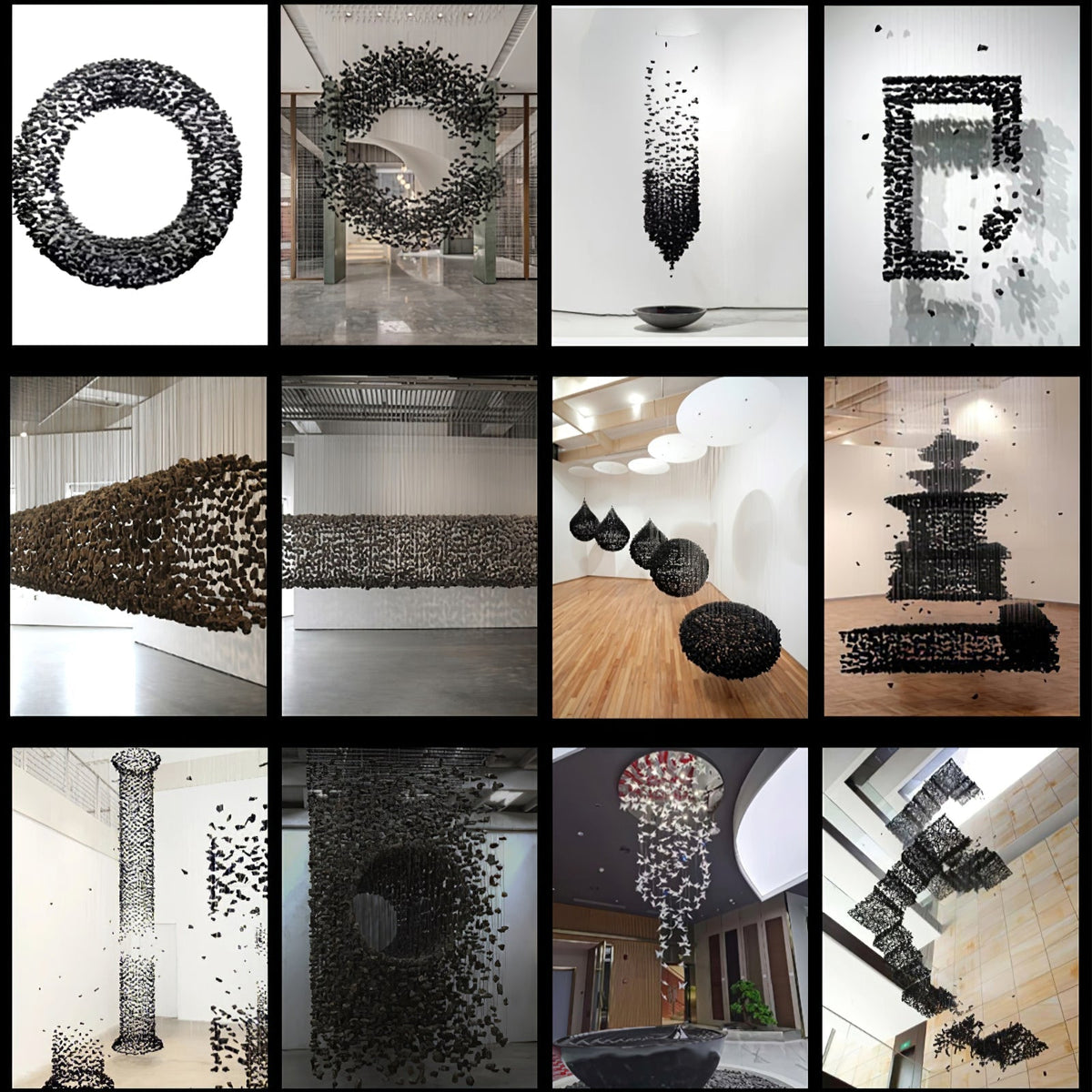 Arsilus Charcoal Stone Sculptural kroonluchter Orbicular