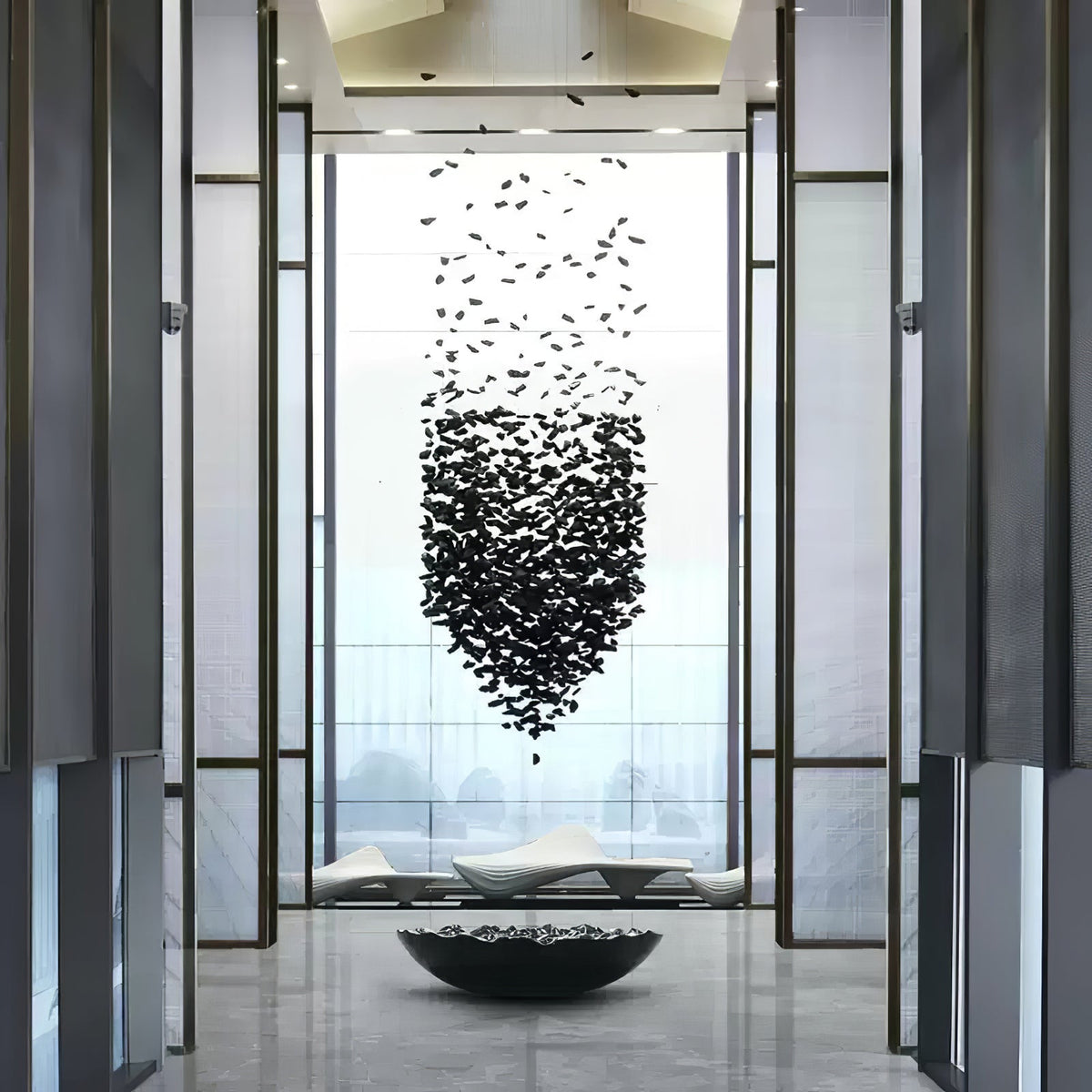 Arsilus Charcoal Stone Sculptural kroonluchter Orbicular