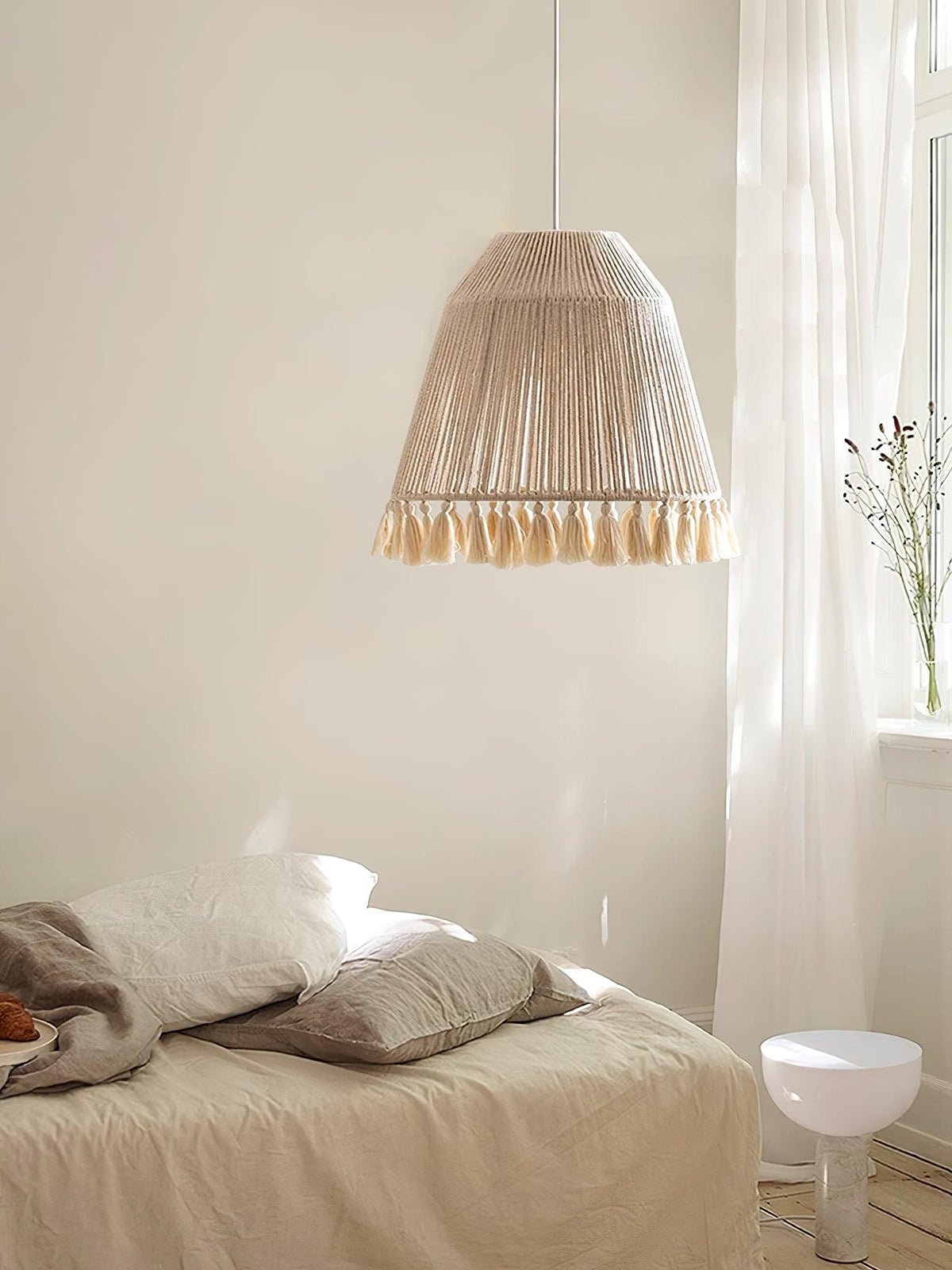 Hlugan traditionele hanglamp met touw en bloemblaadjes