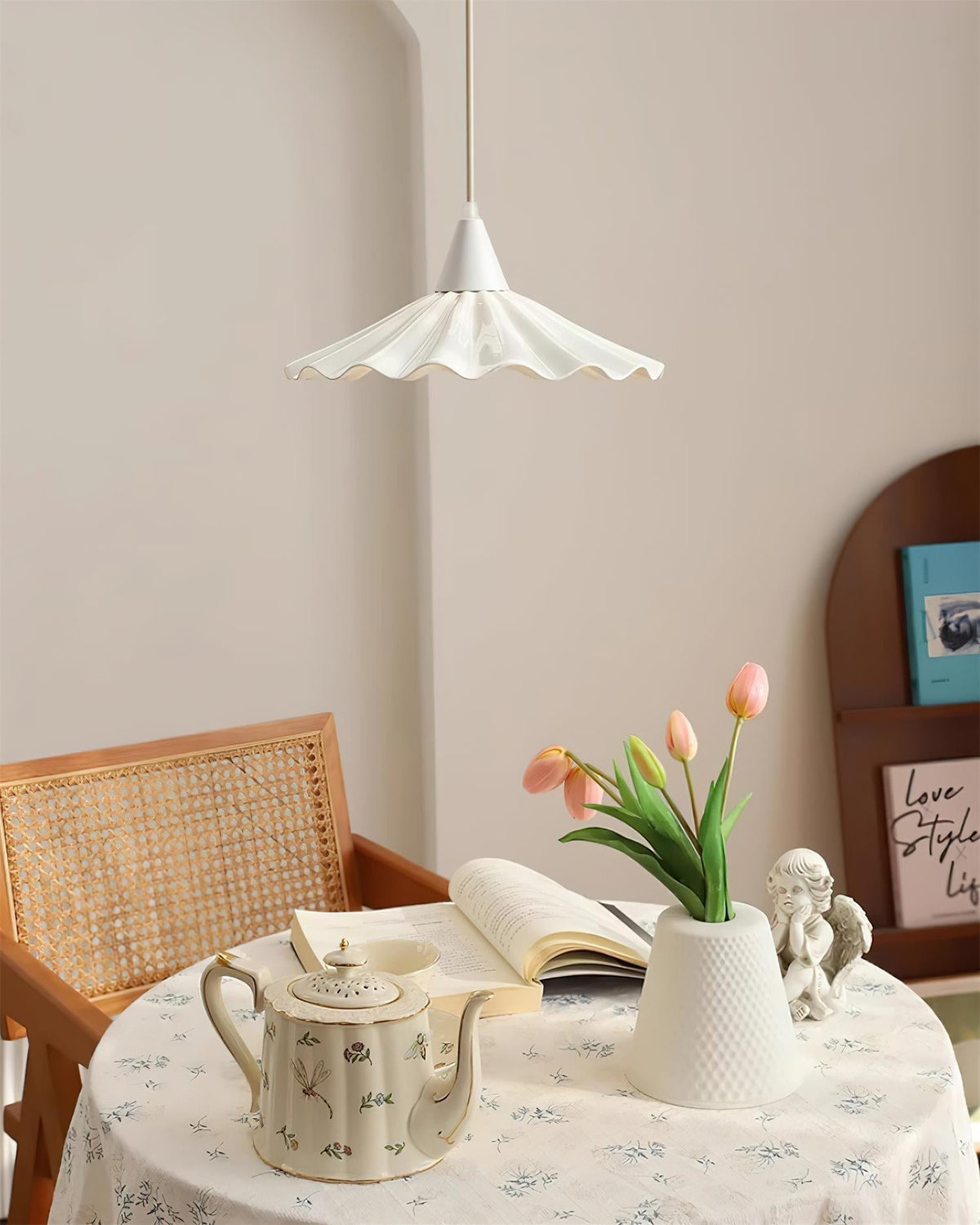 Zavo Witte Keramische hanglamp