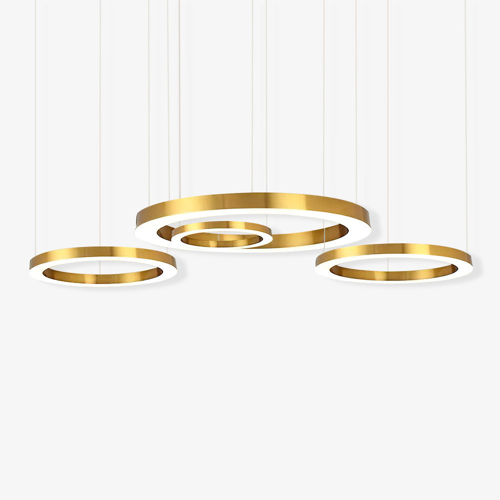 Dexlin hanglamp LED-ring goudkleurige afwerking moderne 3-ring