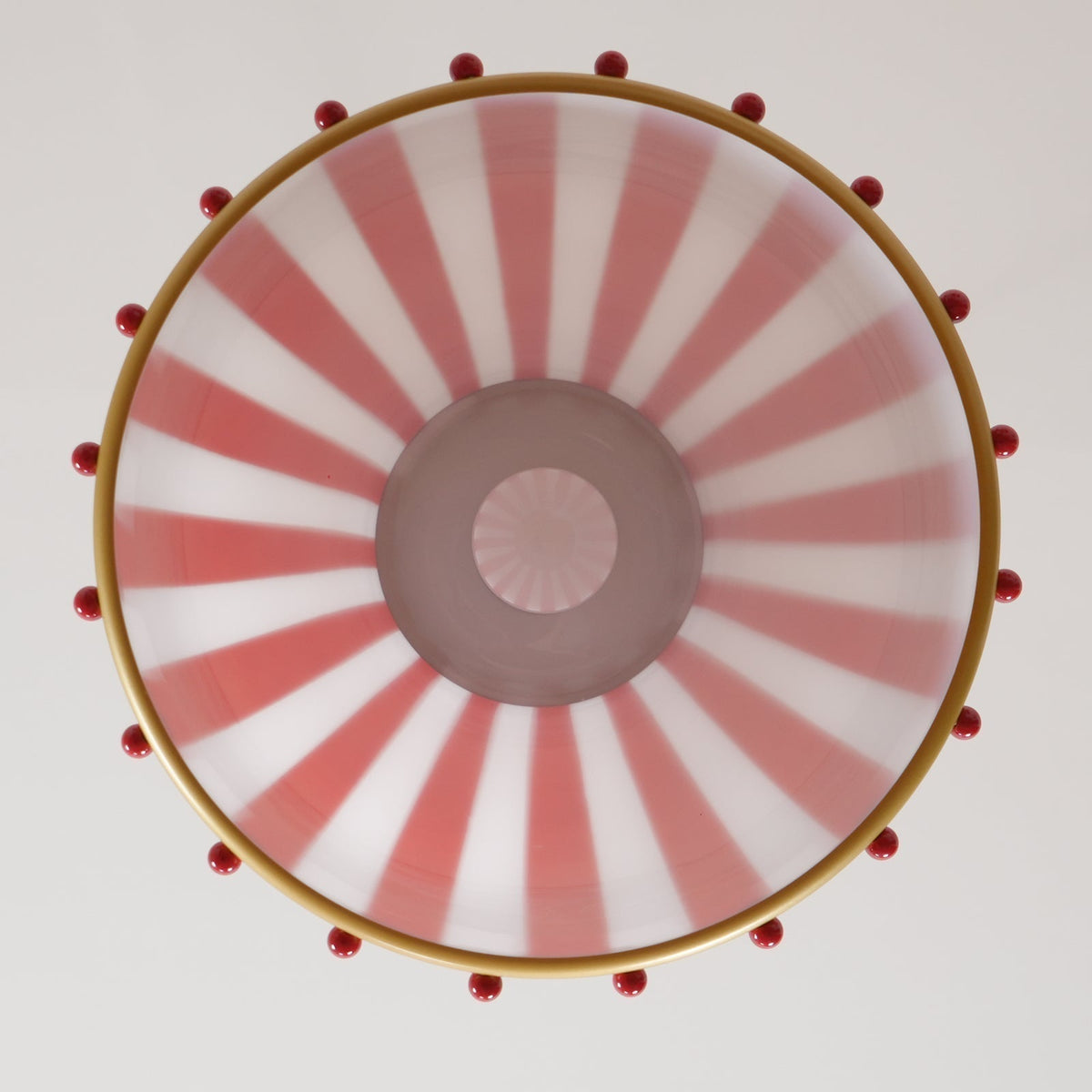 Red en witte strepen glazen hanglamp