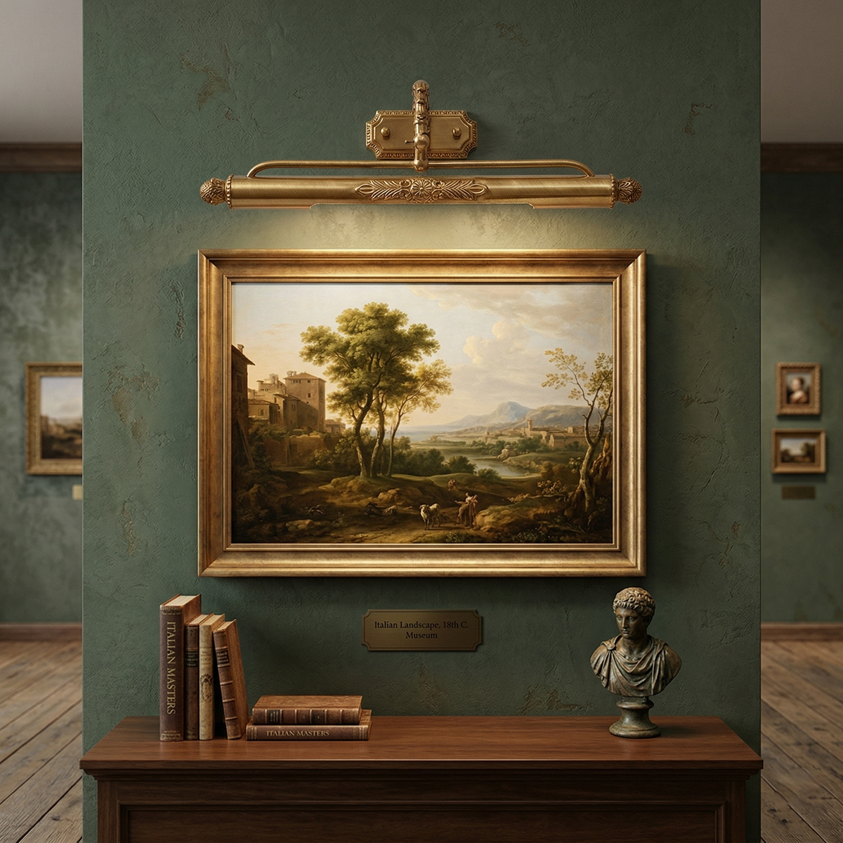 Florentin wandlamp Oudmessing Massief
