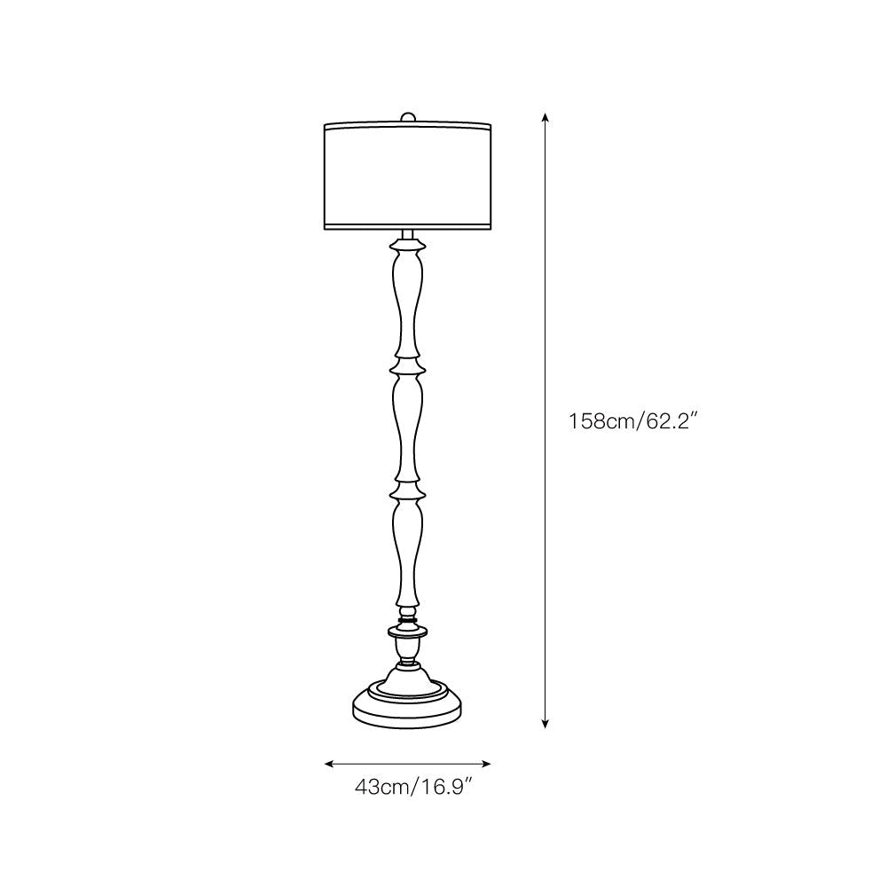 Coastal houten vloerlamp met stoffen kap