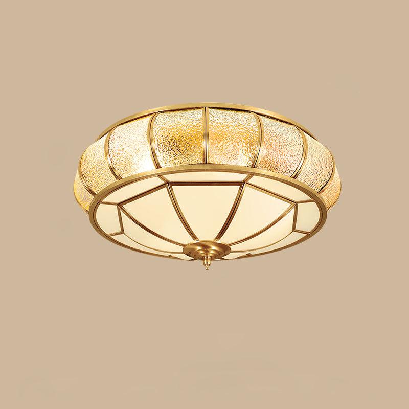 Deu Postmodern luxe Drum messing glas plafondlamp
