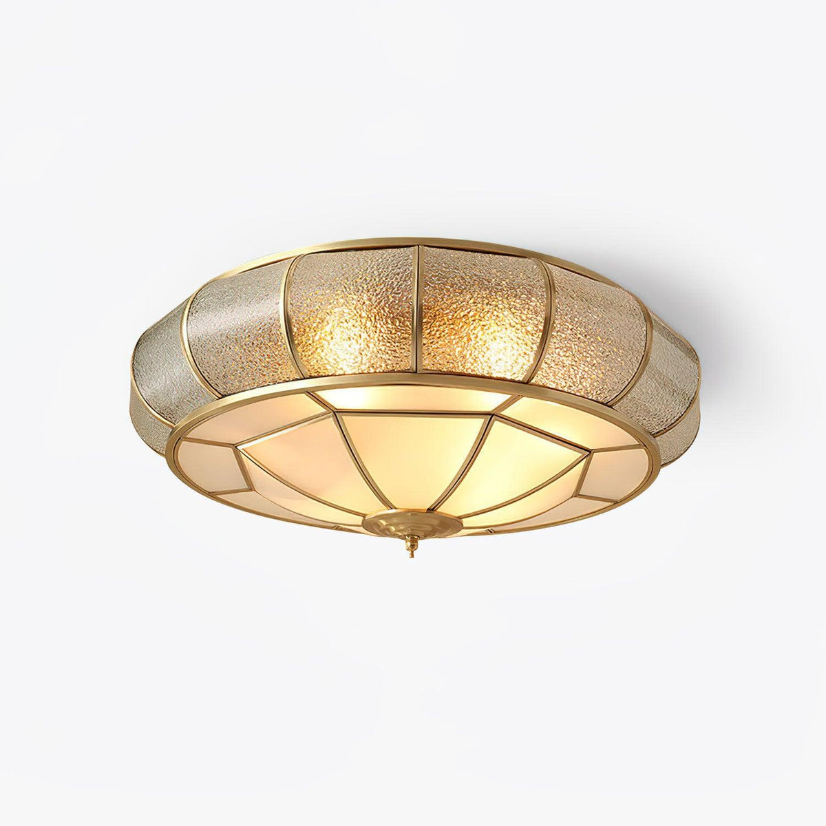 Deu Postmodern luxe Drum messing glas plafondlamp