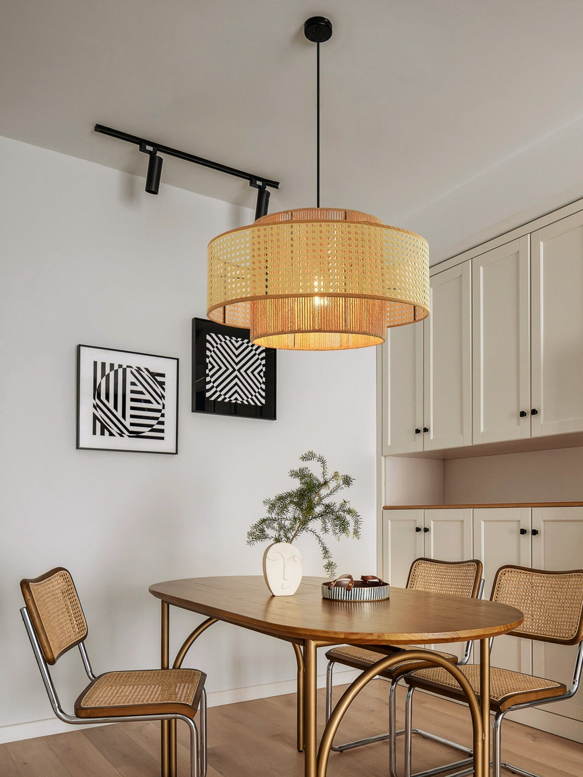 Crigen Concentrische hanglamp van rotan