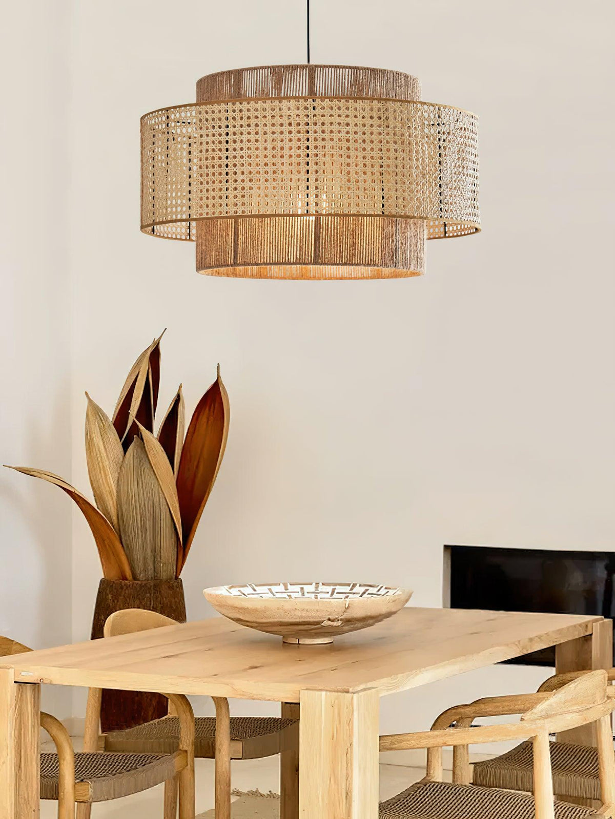 Crigen Concentrische hanglamp van rotan