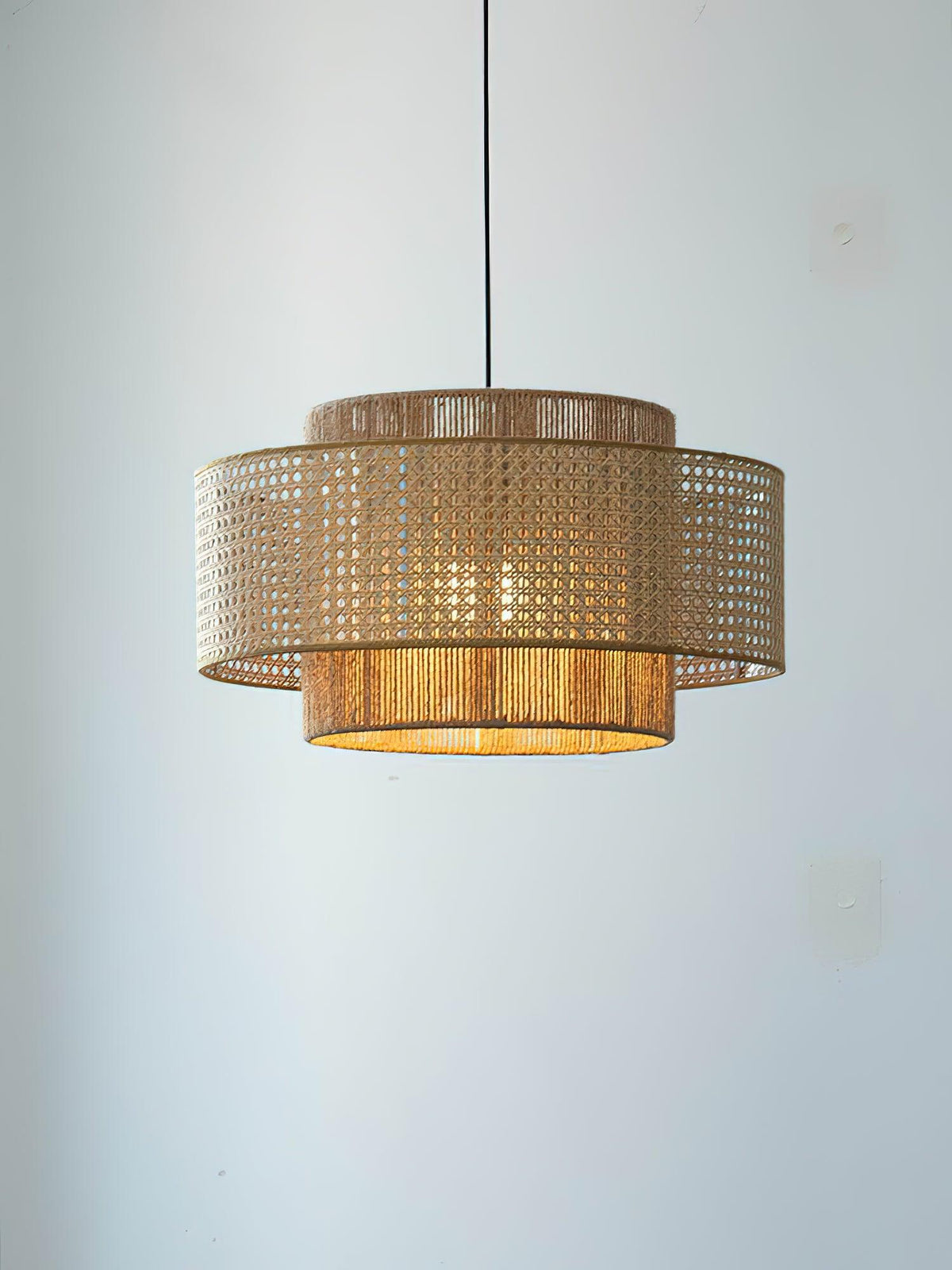 Crigen Concentrische hanglamp van rotan