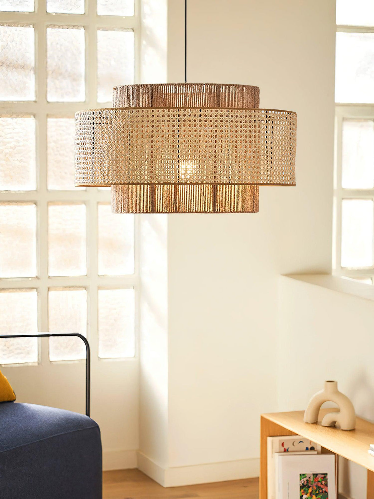 Crigen Concentrische hanglamp van rotan