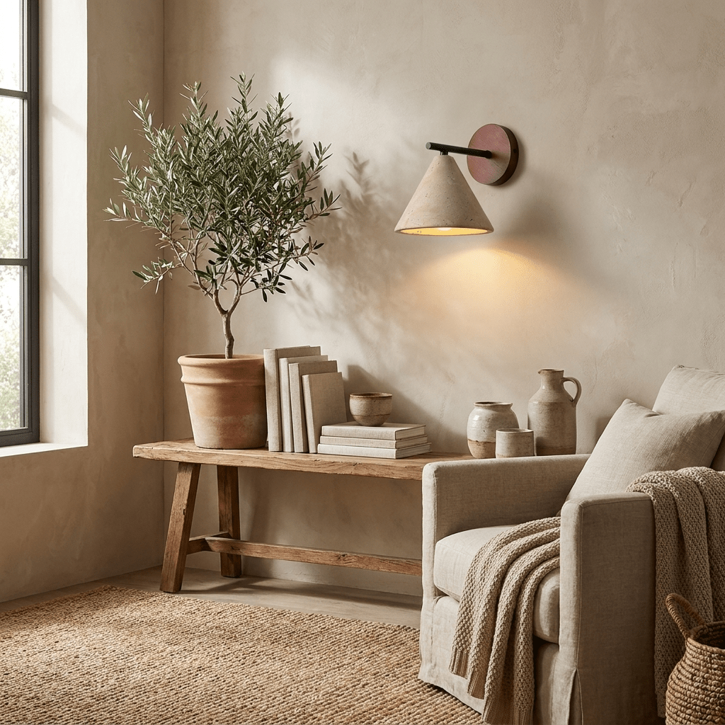 Valorenne travertin wandlamp